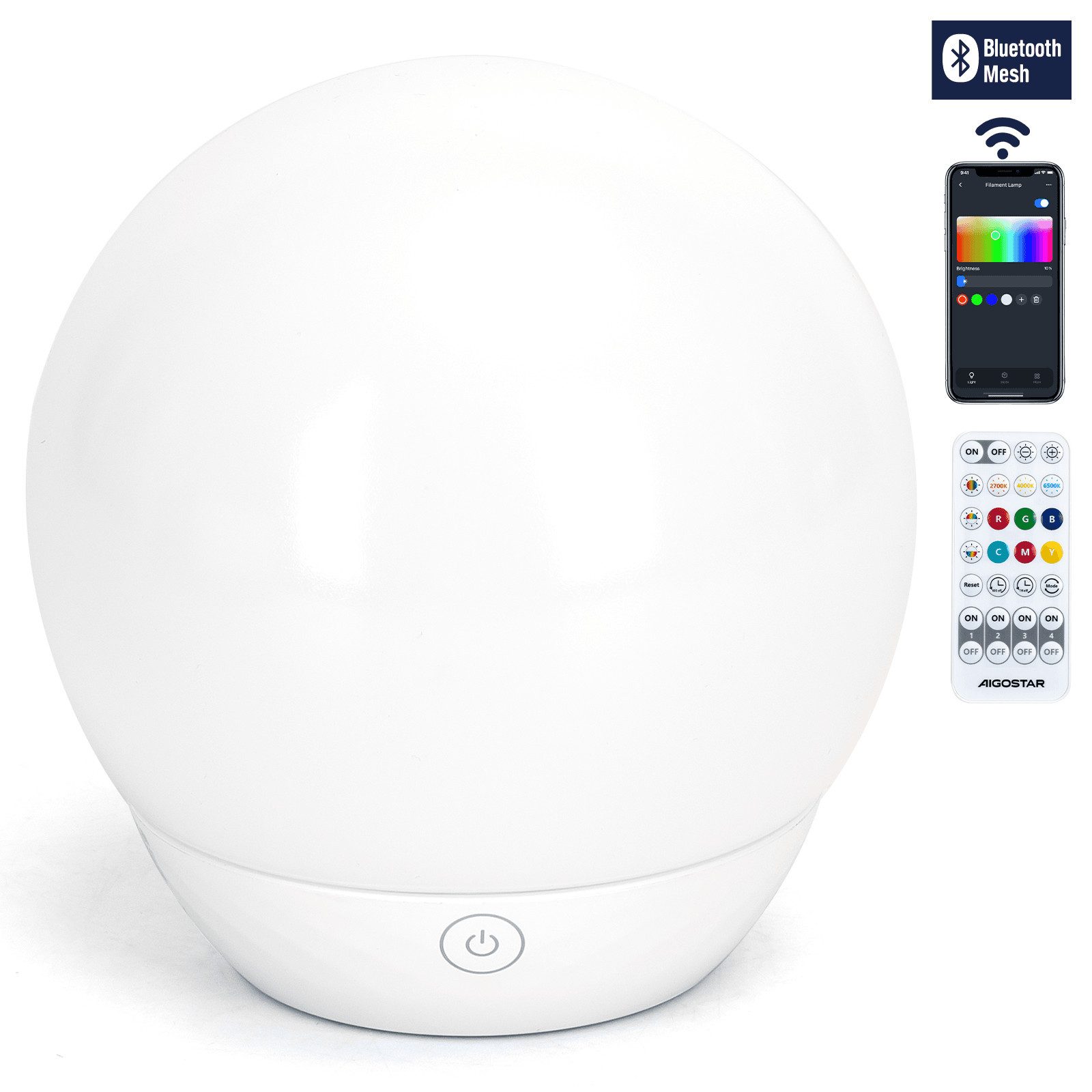 LED Schreibtischlampe Mesh-Smart Nachttischlampe Touch dimmbar Bluetooth Nachtlicht