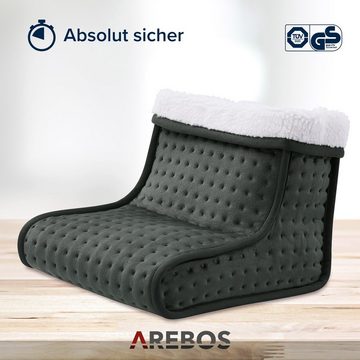 Arebos Elektrofußwärmer Fußheizung für Zuhause, Warme Füße, Waschbar, Braun, Anthrazit, Stück