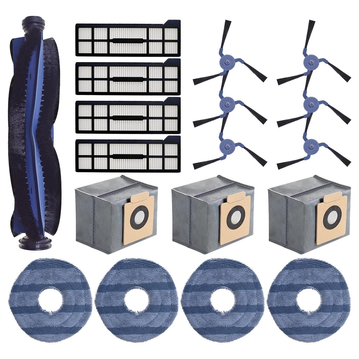 VERCO Reinigungsbürsten-Set Reinigungskit für Eufy, X10 Pro Omni, (18-tlg), Ersatz Teile Set Wartungskit Filter Seitenbürste Zubehör Bürste
