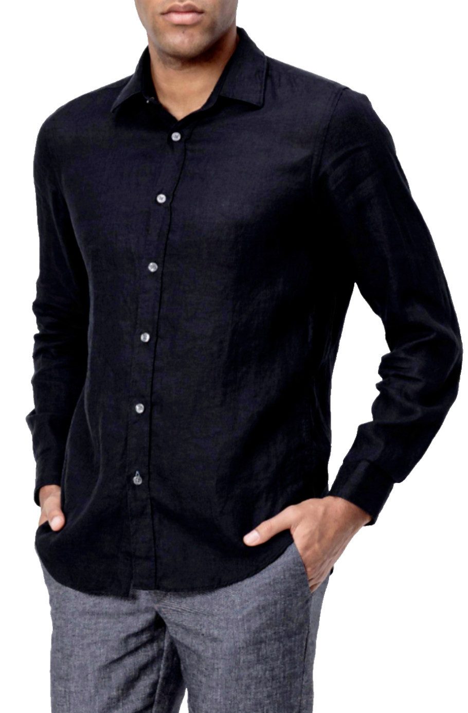 Leinenhemd Lukas Pure Natural Leinen Hemd Regular Fit