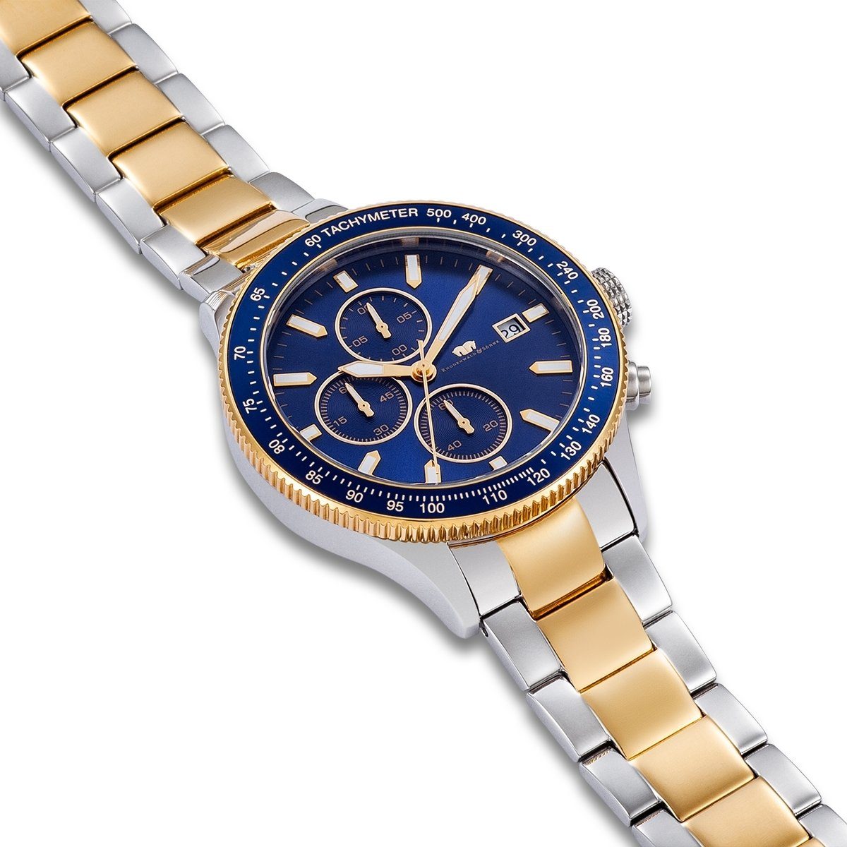 Rhodenwald & Söhne Chronograph Karthago II silber/gelbgold Karthago II, Armband aus Edelstahl – Bild 5 von 5
