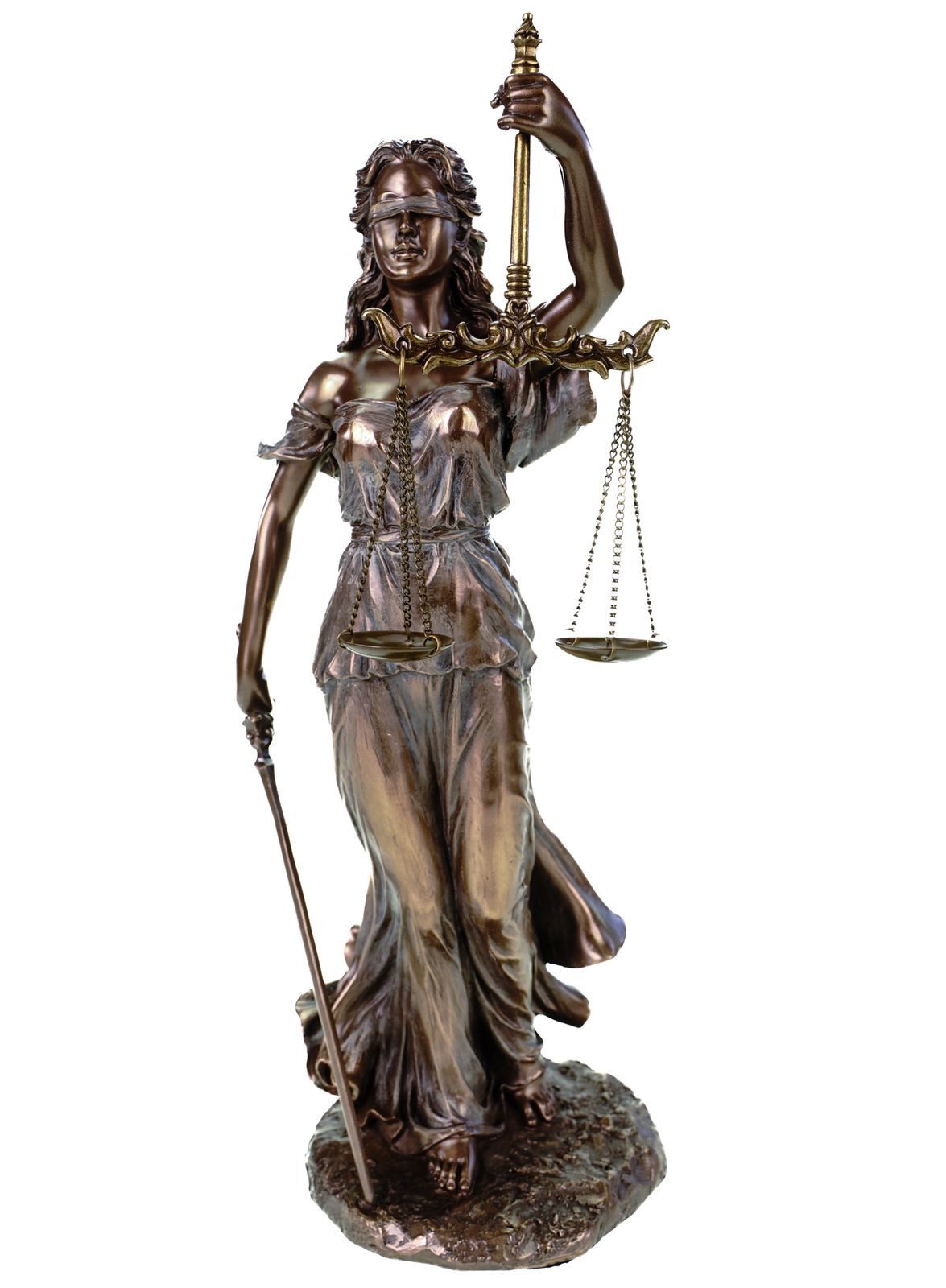 Vogler Dekofigur Veronese Justitia Figur 34cm Bronz. römische Göttin der Gerechtigkeit