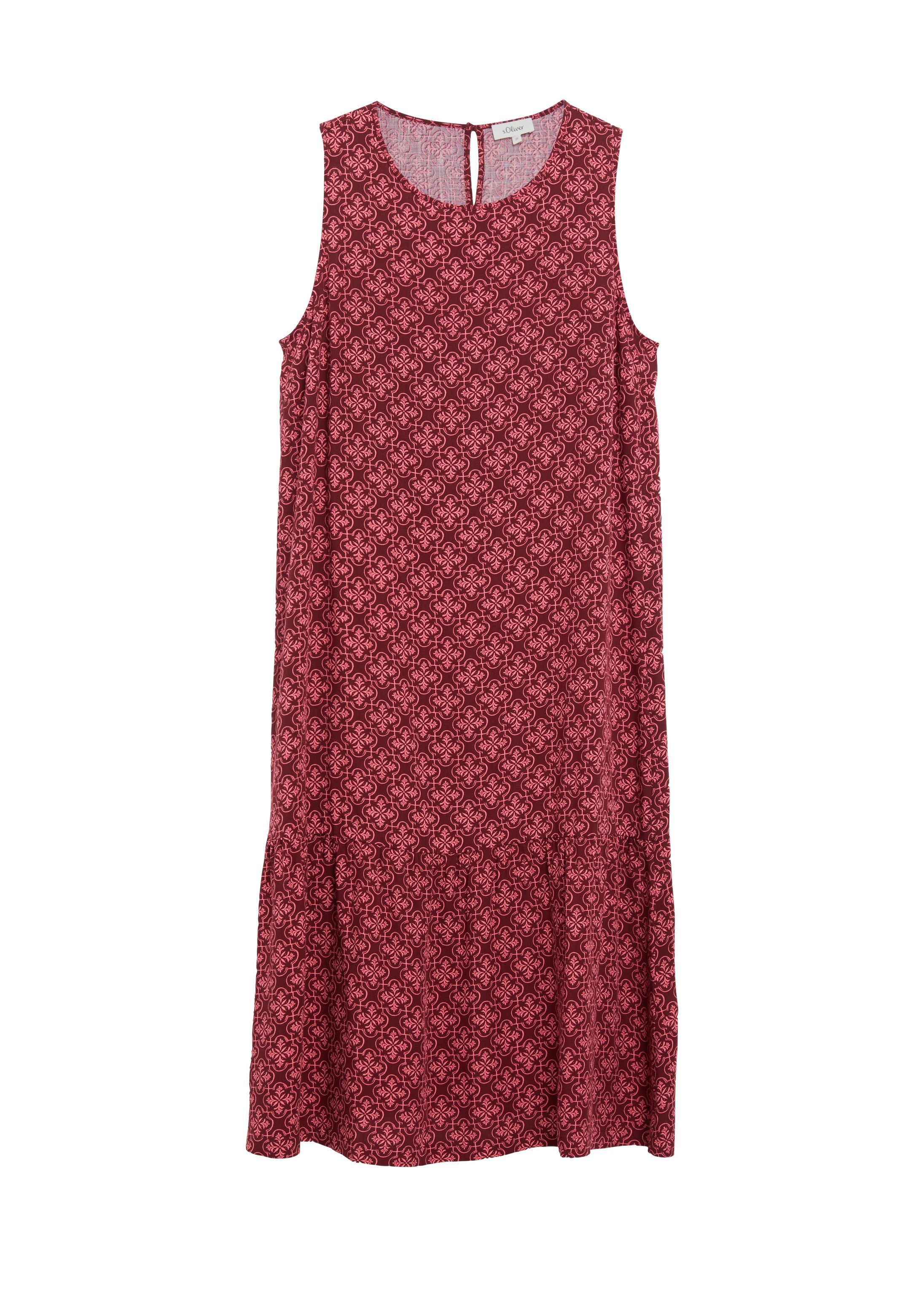 s.Oliver Midikleid Kleid Stufenkleid aus Viskose