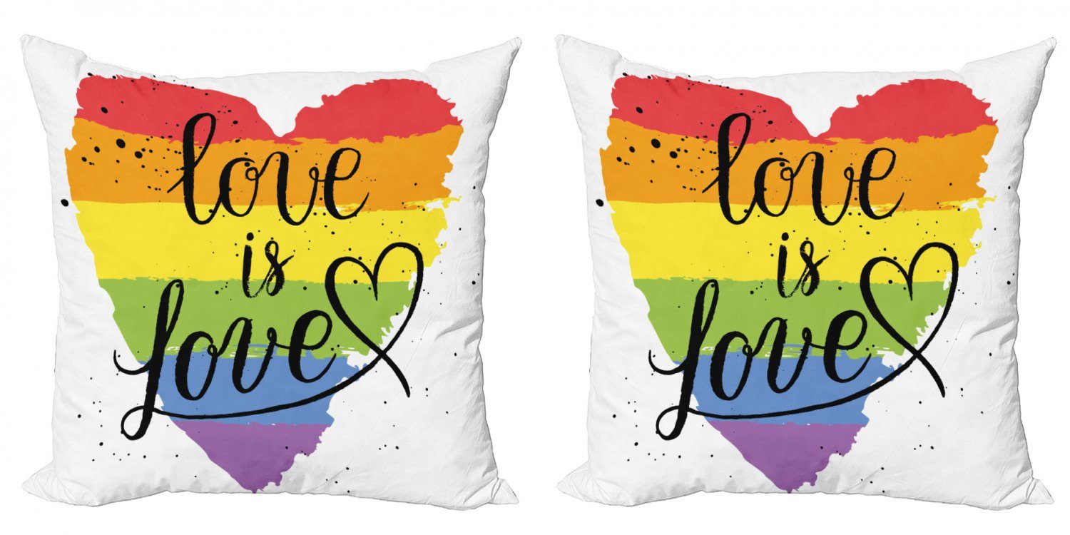 Kissenbezüge Modern Accent Doppelseitiger Digitaldruck, Abakuhaus (2 Stück), Stolz Liebe ist Liebe Kunst LGBT