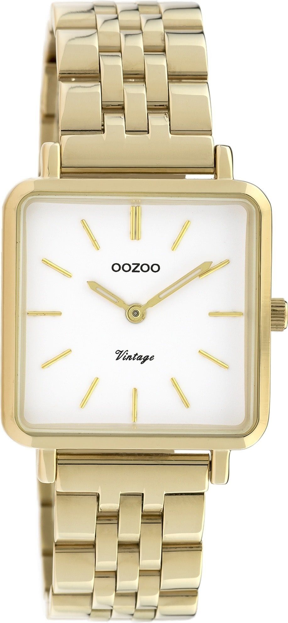 Fashion-Style extra Quarzuhr Metallarmband, Oozoo Damen Damenuhr 29x29mm) (ca Armbanduhr groß Timepieces Analog, OOZOO quadrat,
