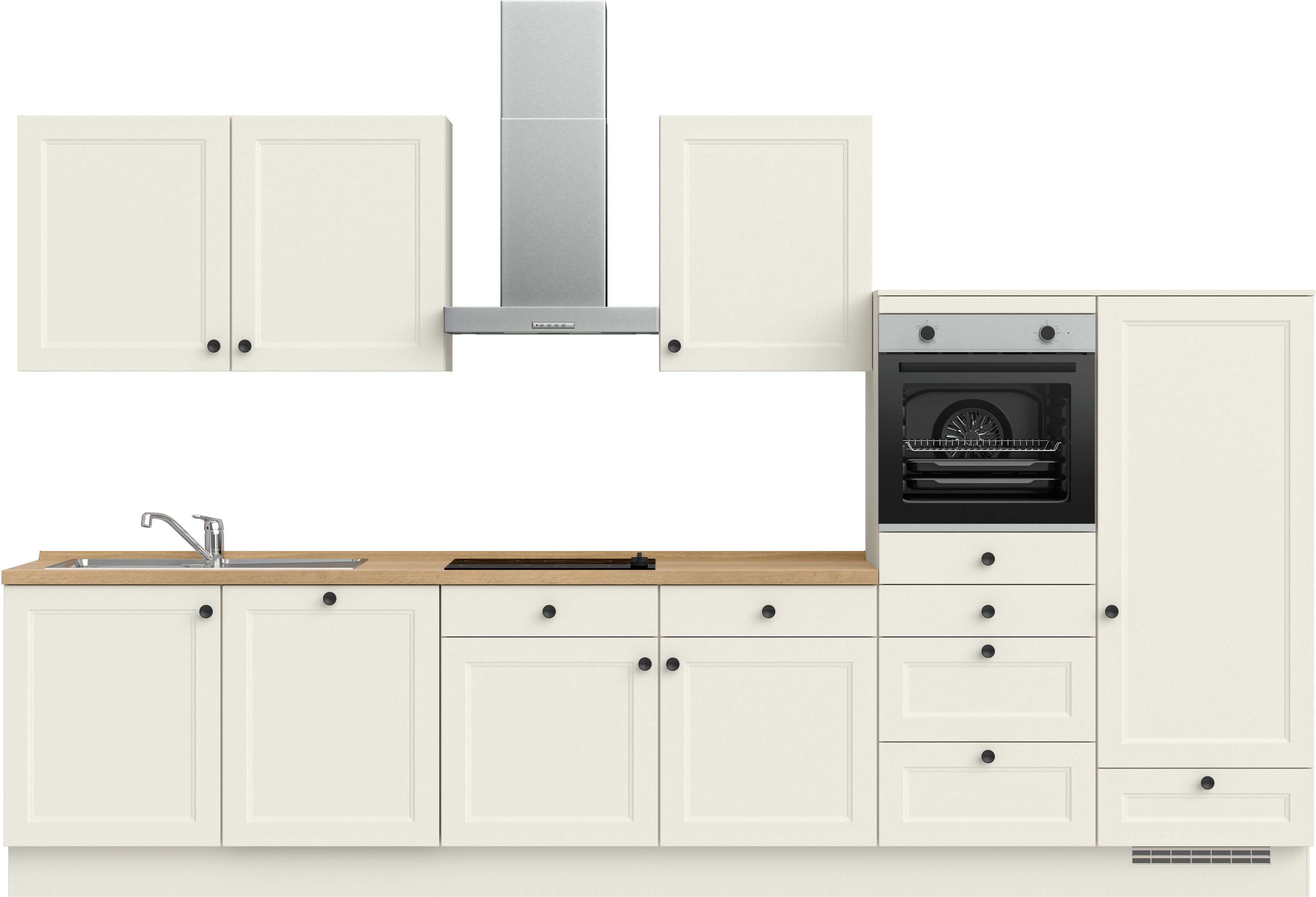nobilia® Küchenzeile "Cascada I", NEU: individuell anpassbar mit gratis Profi-Beratung, vormontiert, Breite 360 cm, Ausrichtung wählbar, wahlw. mit E-Geräten