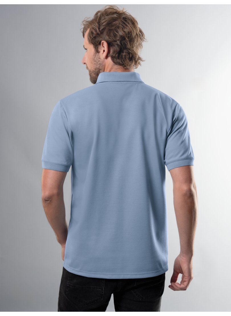Trigema Poloshirt TRIGEMA pearl-blue Polohemd Brusttasche mit