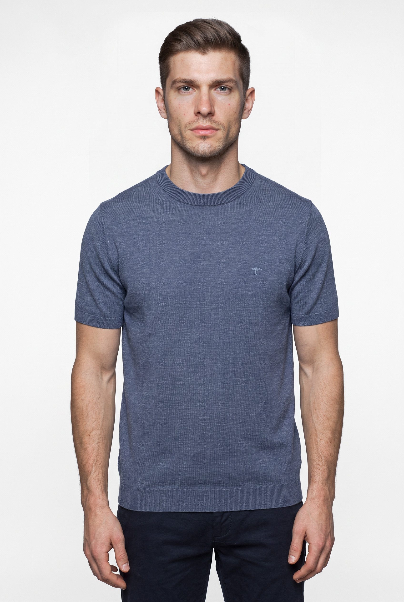 FYNCH-HATTON Rundhalspullover mit Logo Stickerei