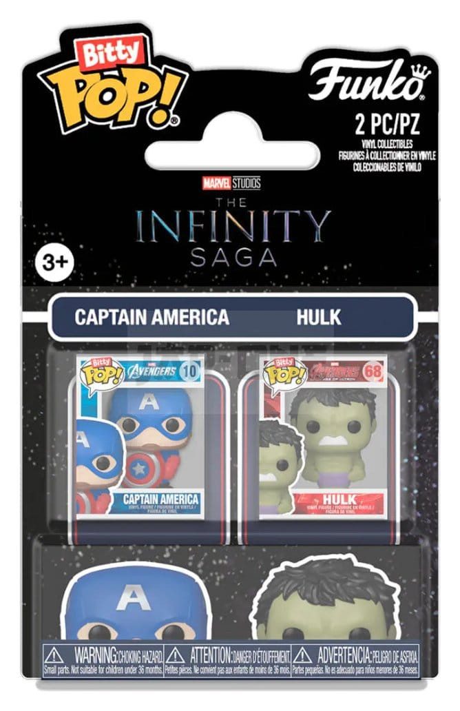 Funko Merchandise-Figur Marvel IS Bitty POP! Vinyl Figuren 2er-Pack Cap & Hulk 2 cm