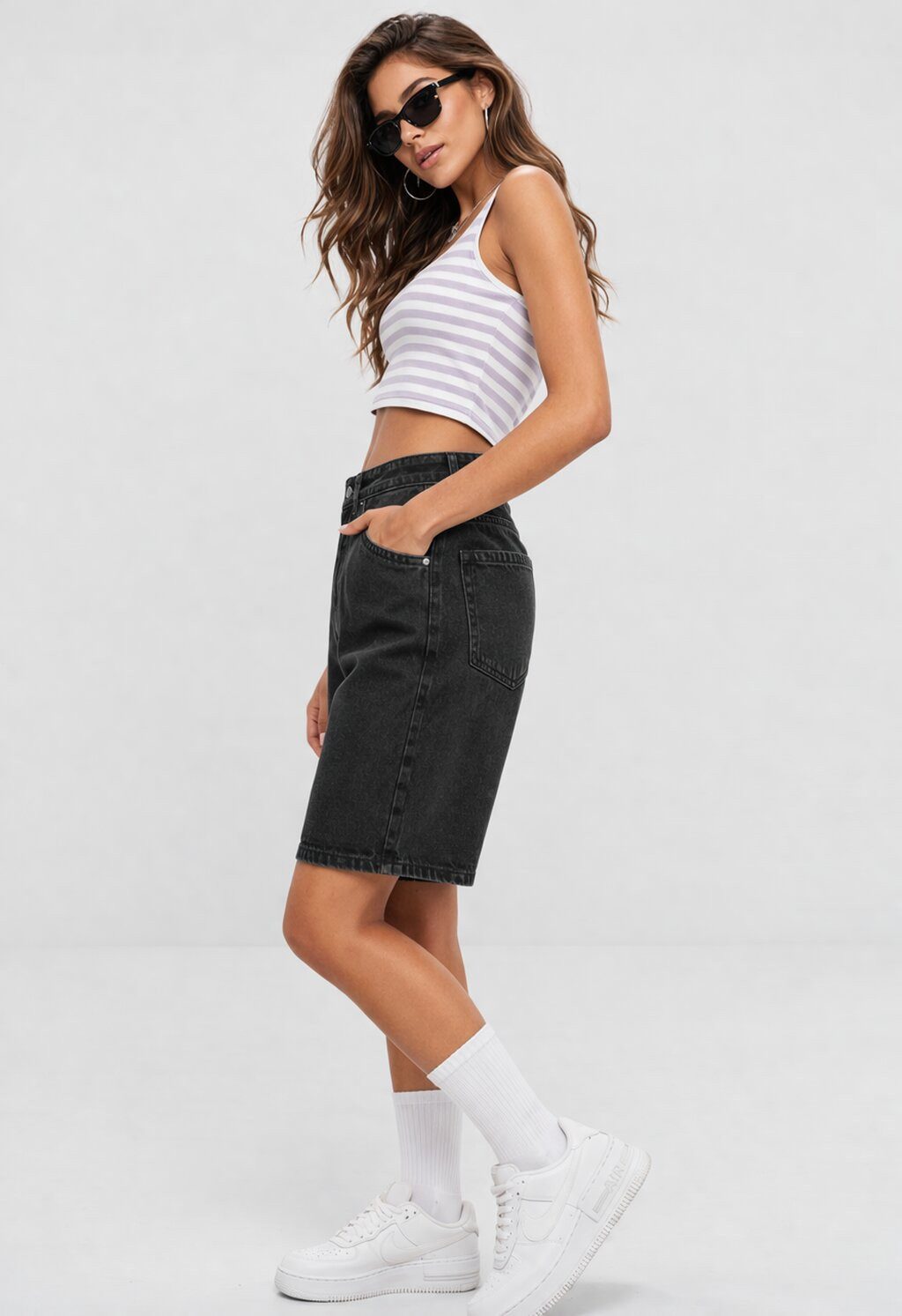 urbandreamz Shorts Damen Bermudas kurze Hose Baumwolle Chino Sommer Hose – Bild 4 von 5