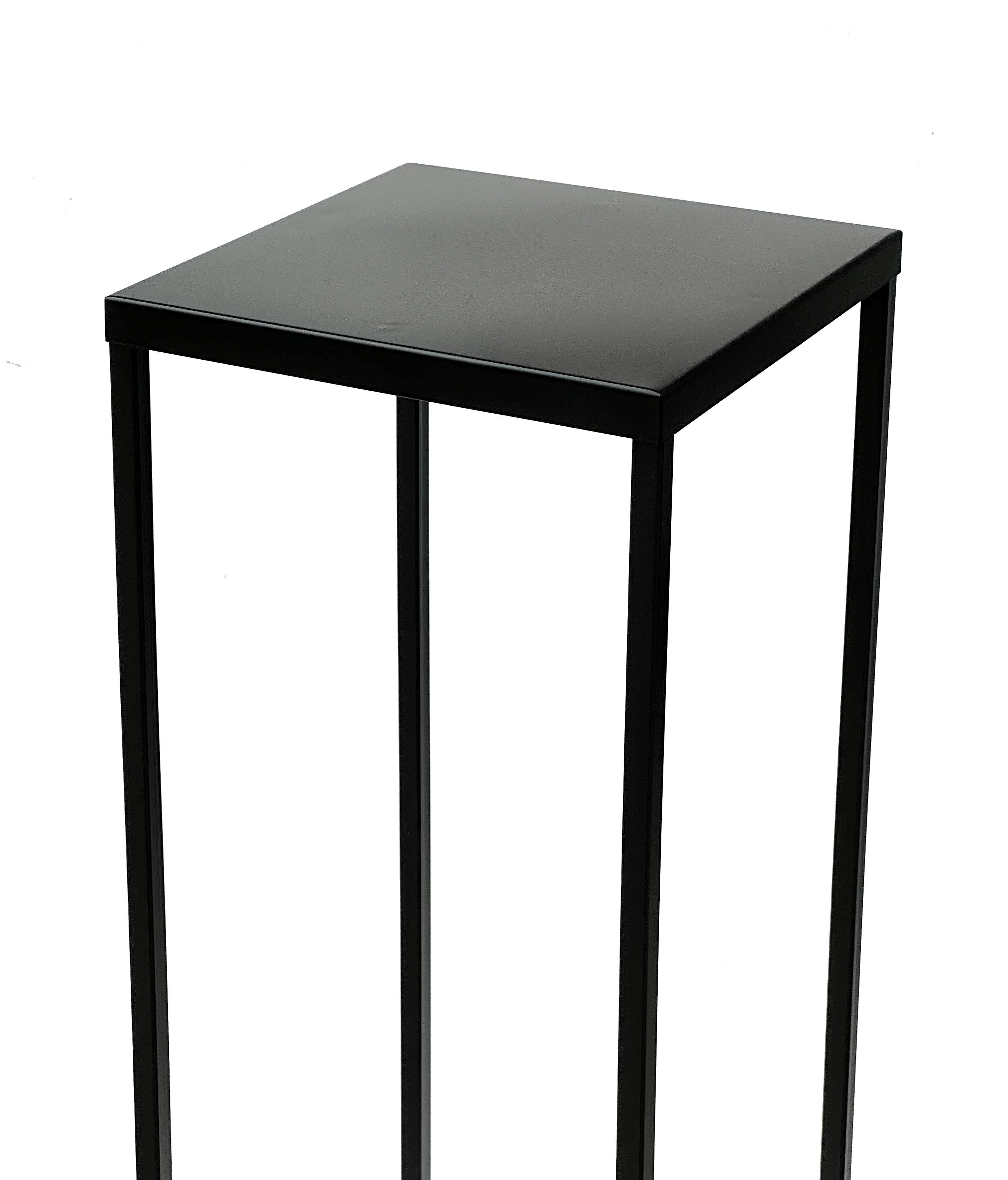 DanDiBo Blumenhocker Metall Schwarz 70 cm Eckig Blumenhocker Beistelltisch FRA-005, Blumensäule Modern Pflanzenständer Pflanzenhocker