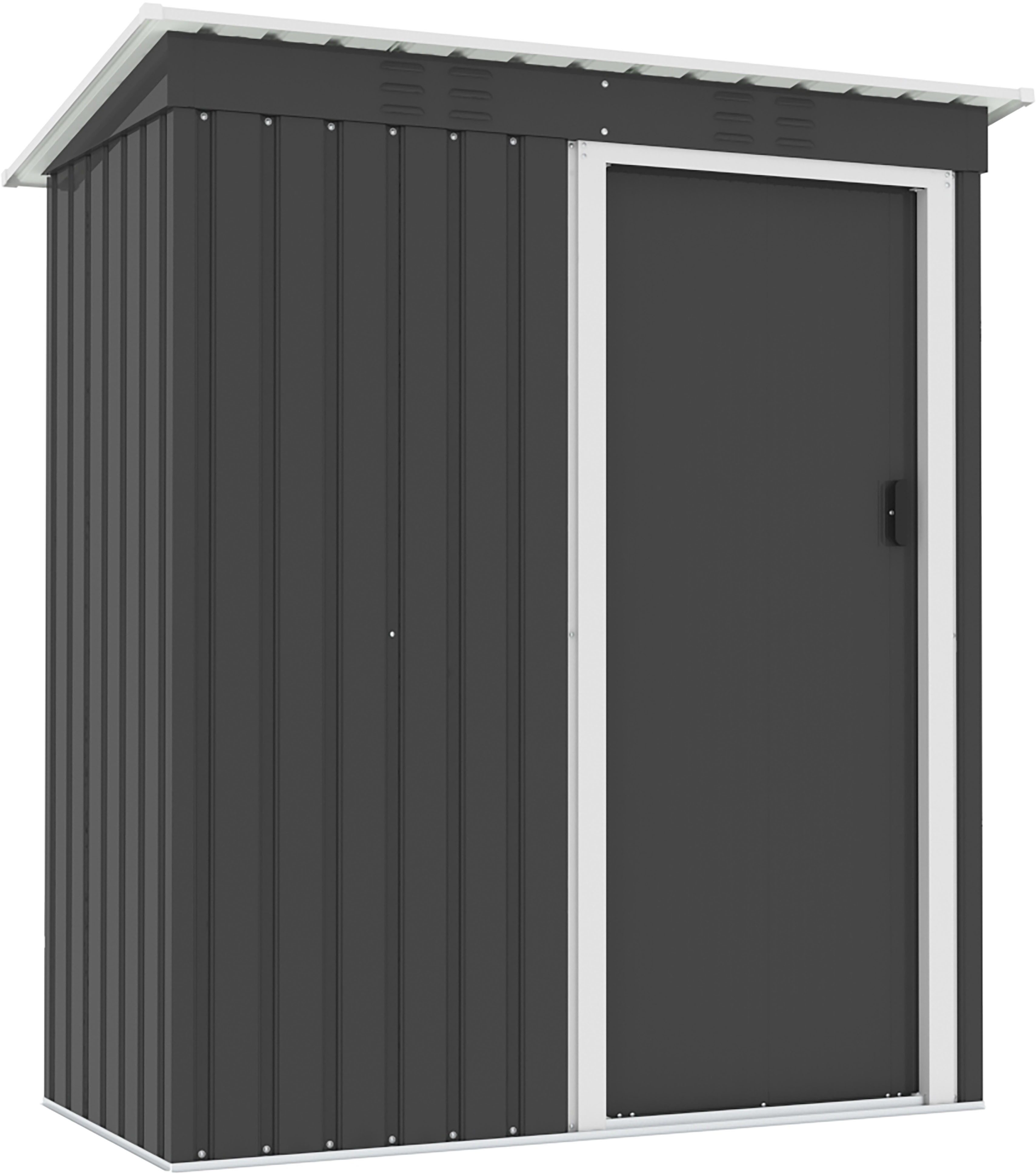 KONIFERA Gerätehaus Gartenhaus Metall Geräteschuppen, inkl. Bodenrahmen, BxT: 162x86 cm, wetterfest und langlebig, nahezu wartungsfrei