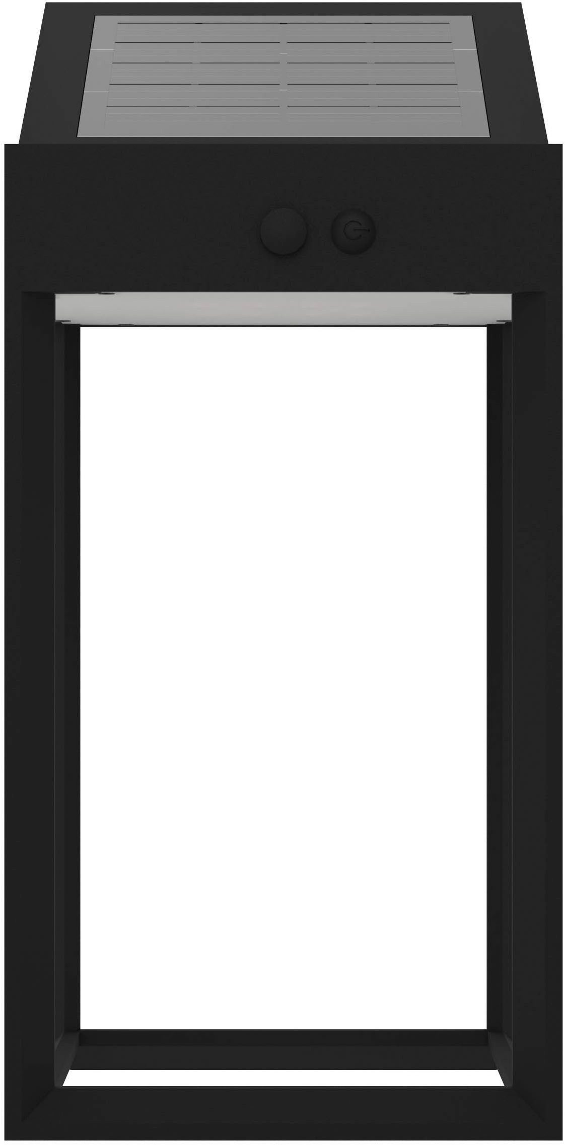 EGLO LED Solarleuchte Suzzara Solarlampe, Außenlampe, Außenbeleuchtung aus Kunststoff, IP44, Bewegungsmelder, LED fest integriert, Neutralweiß, Solarleuchte - L14 x H25 x AL14 cm - schwarz - 6,5W inkl.