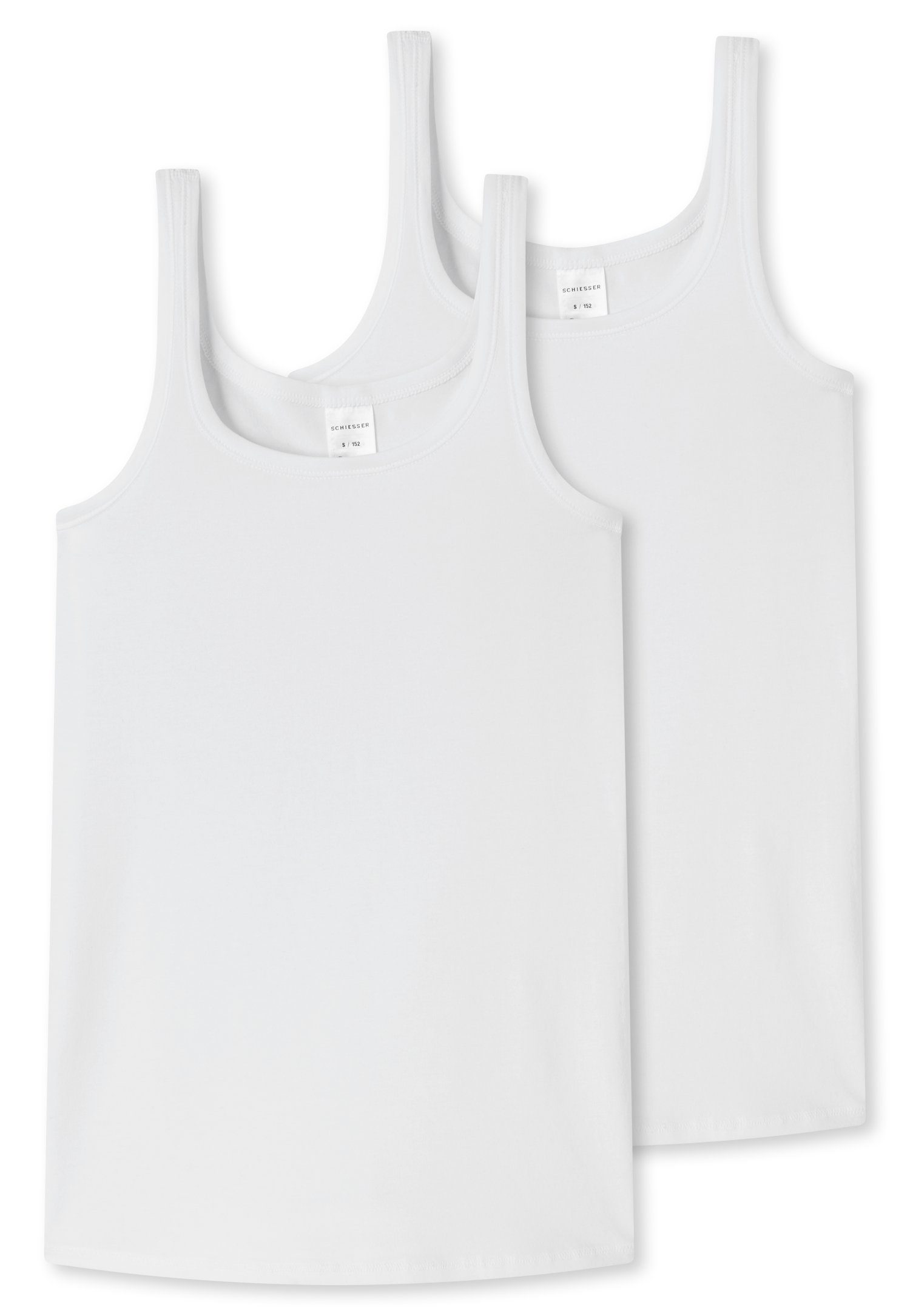 Schiesser Unterhemd (2er-Pack) mit breiten Trägern weiß