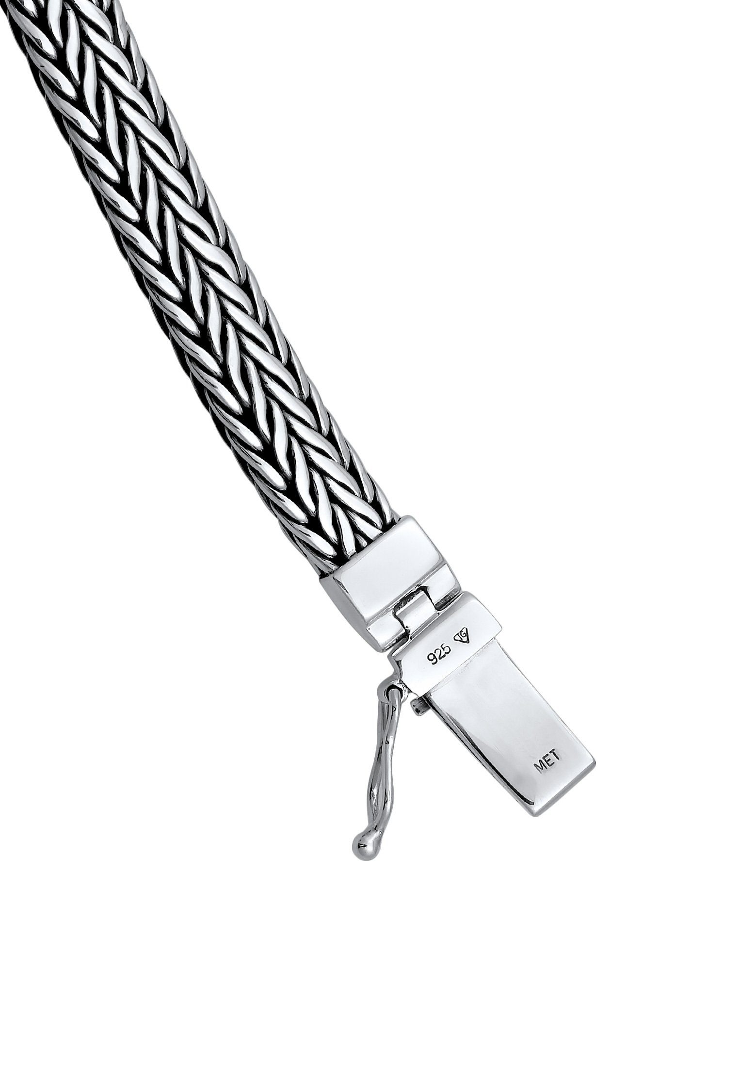 Kuzzoi Armband Herren oxidiert Kastenverschluss 925 Silber