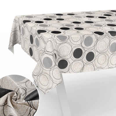ANRO Tischdecke aus Textil mit klassischem Motiv Tischtuch Tischwäsche wasserabweisend, auch als Gartentischdecke - mit Schutzschicht