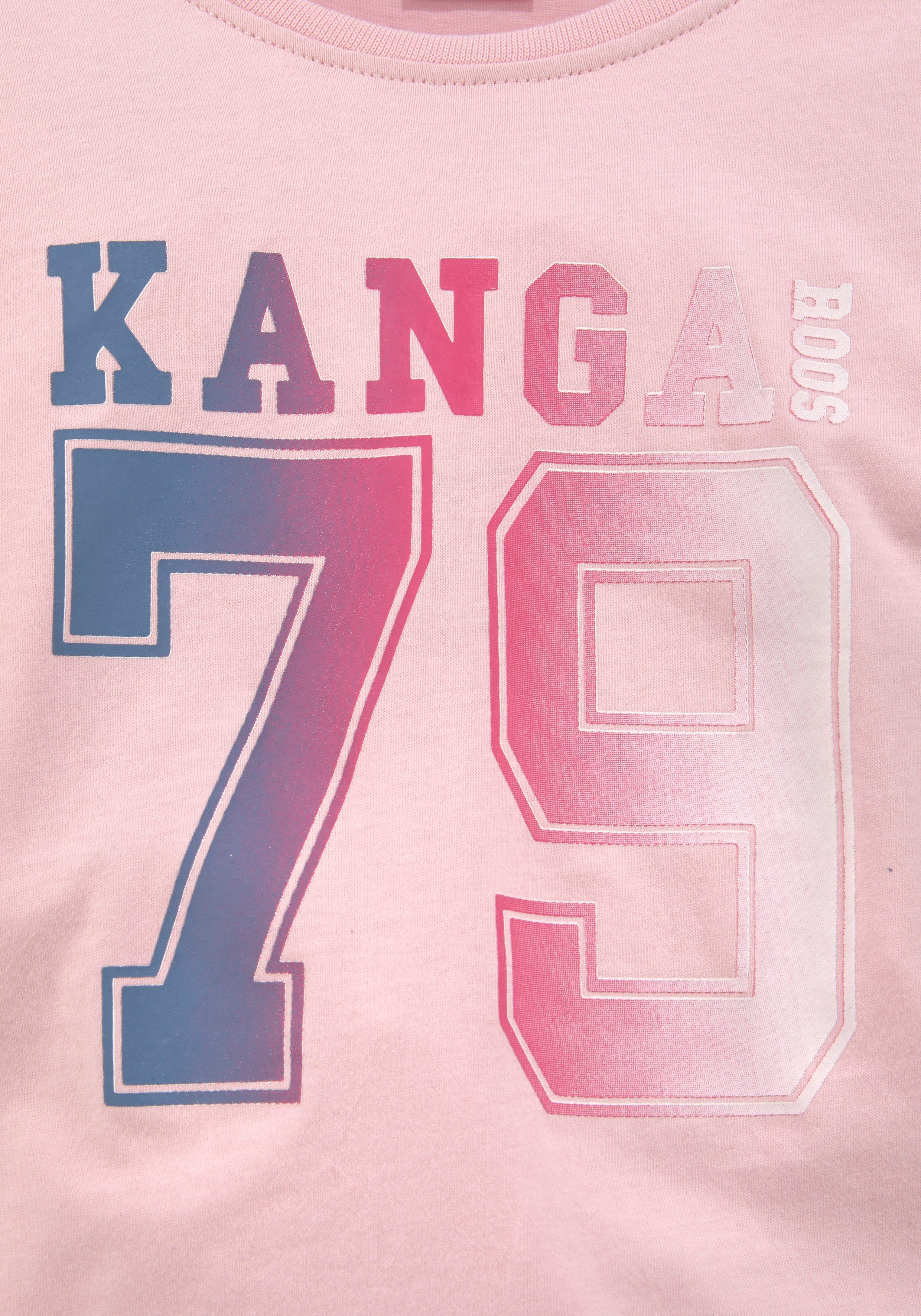 KangaROOS Langarmshirt mit Ärmelstreifen gedruckten