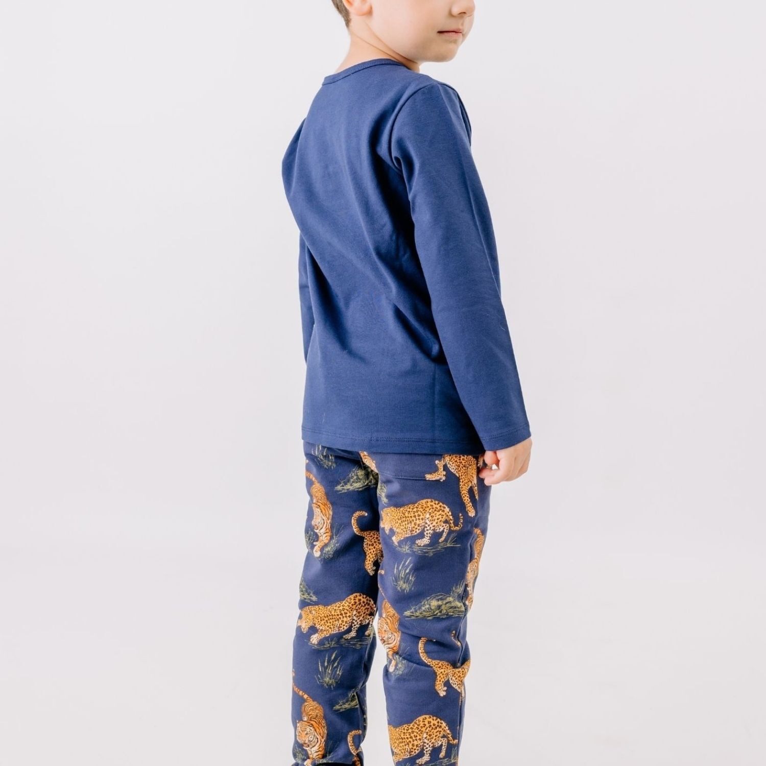 Walkiddy Jogger Pants Walkiddy Tiger & Leopard Bio Baumwolle GOTS Dunkelblau - Bio Baumwolle,GOTS, Kinderbekleidung,nachhaltige Klamotten