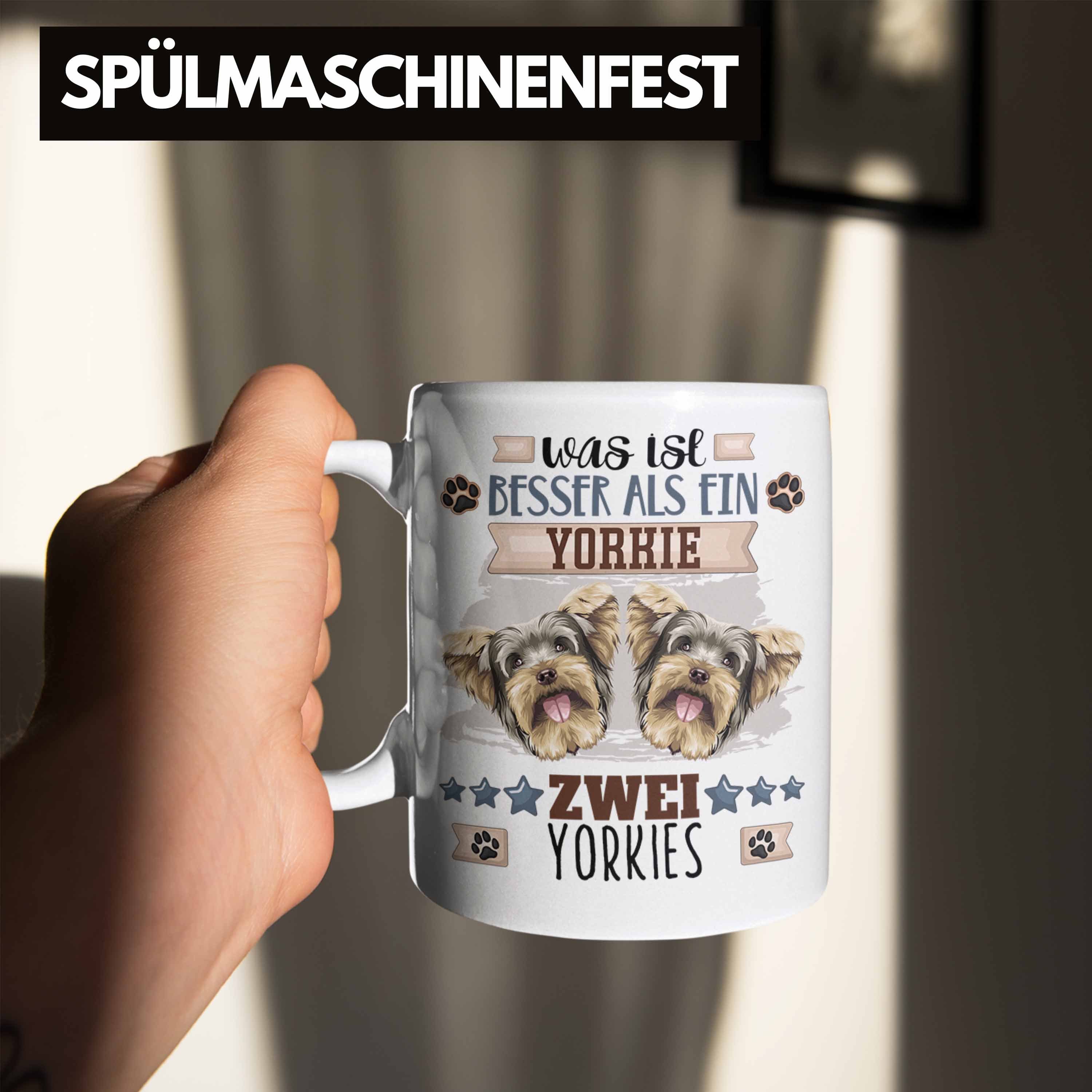 Trendation Tasse Yorkie Besitzer Geschenk Geschenkidee Was Lustiger Ist Weiss Spruch Be Tasse