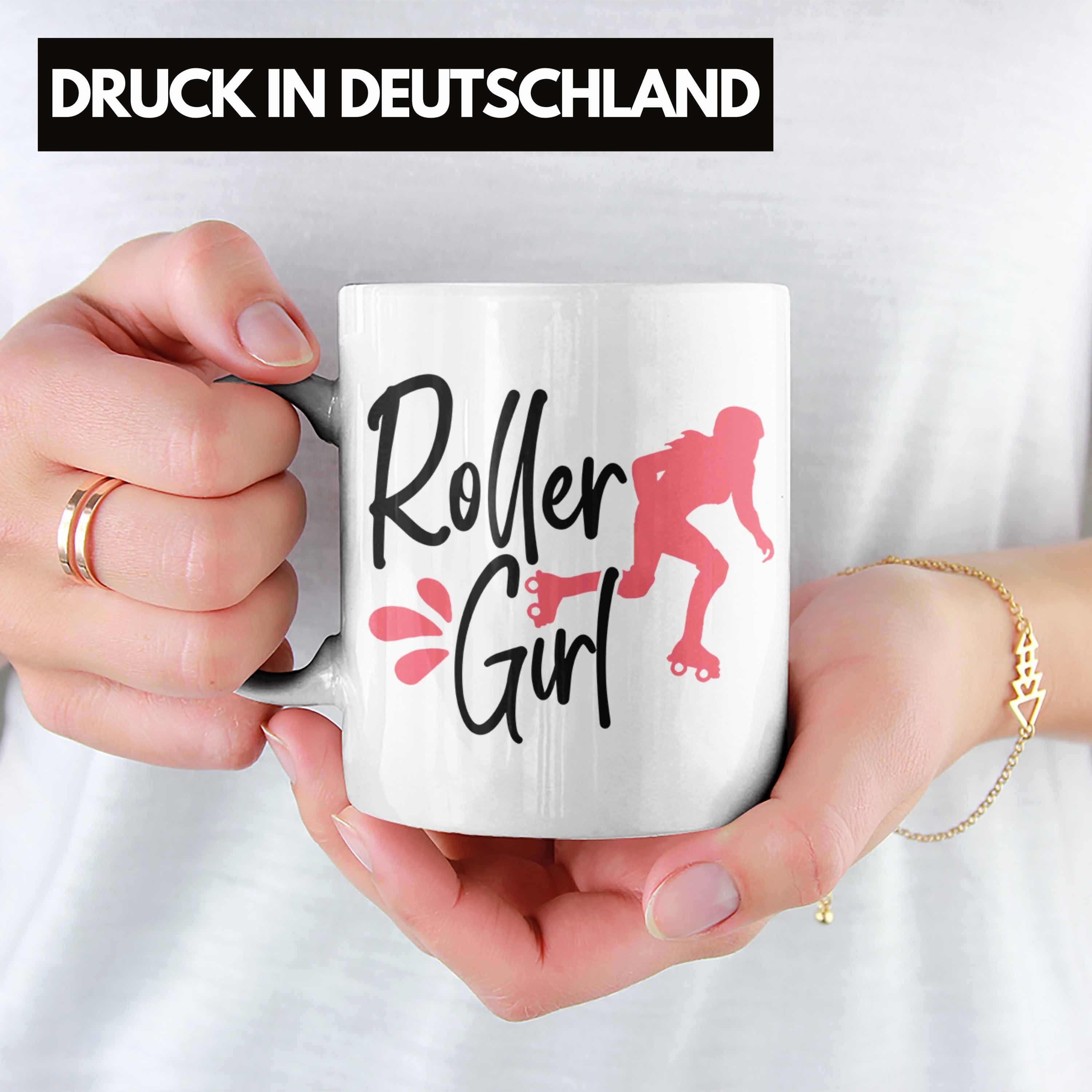 Roller Geschenk Girl" Weiss "Roller Lustige Trendation Tasse Nostal Rollschuh Girls Tasse für