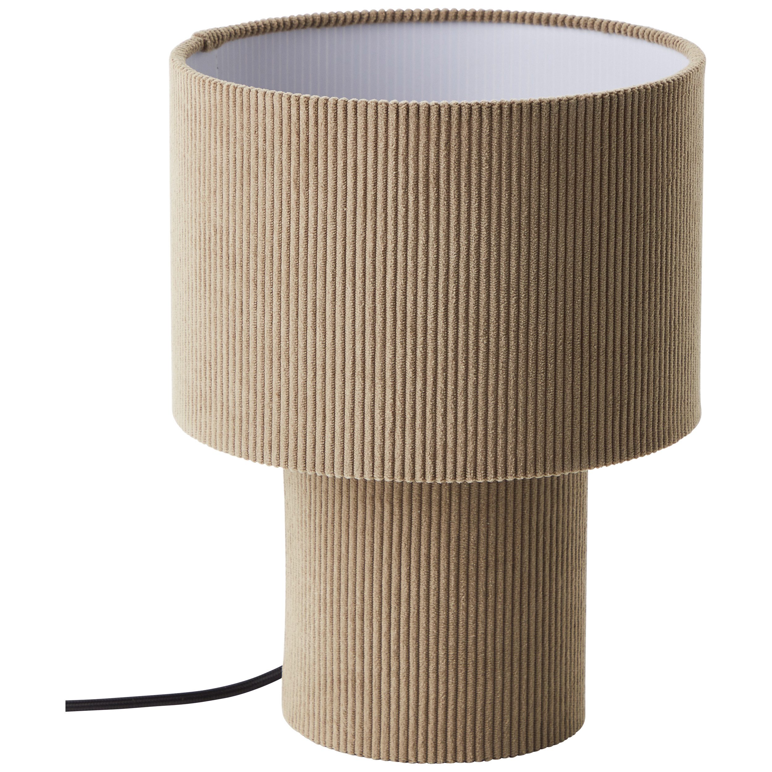 Brilliant Tischleuchte Tony, ohne Leuchtmittel, mit Cord-Lampenschirm, 30 x 23 cm, E27, Textil