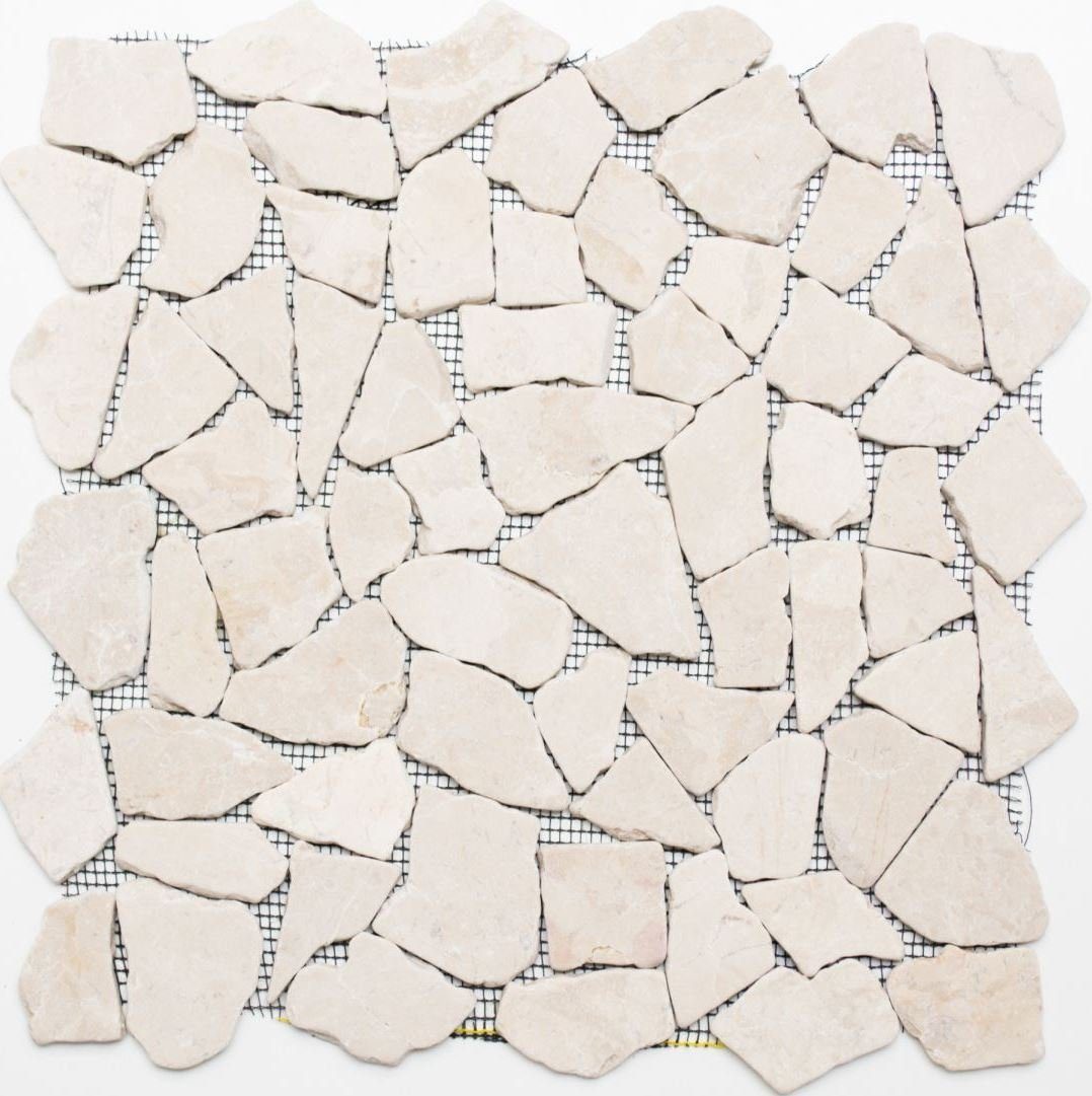 Mosani / Bruch matt Matten 10 Bodenfliese Mosaikfliesen Marmormosaik hellbeige