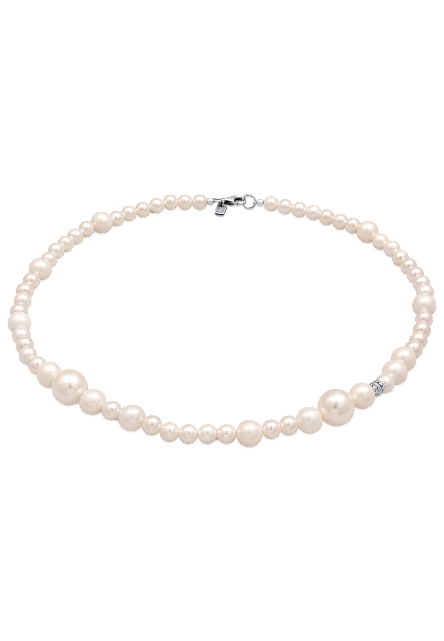 Kuzzoi Silberkette Herren Muschelkernperlen Beads 925 Silber