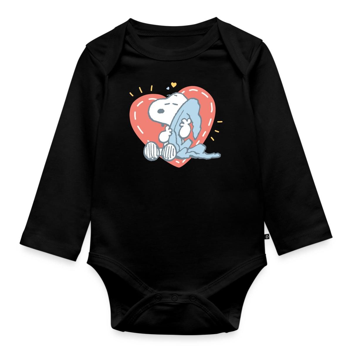 Spreadshirt Langarmbody Peanuts Snoopy Müde Herz Kuscheln Tages Baby Body Langarm (1-tlg)