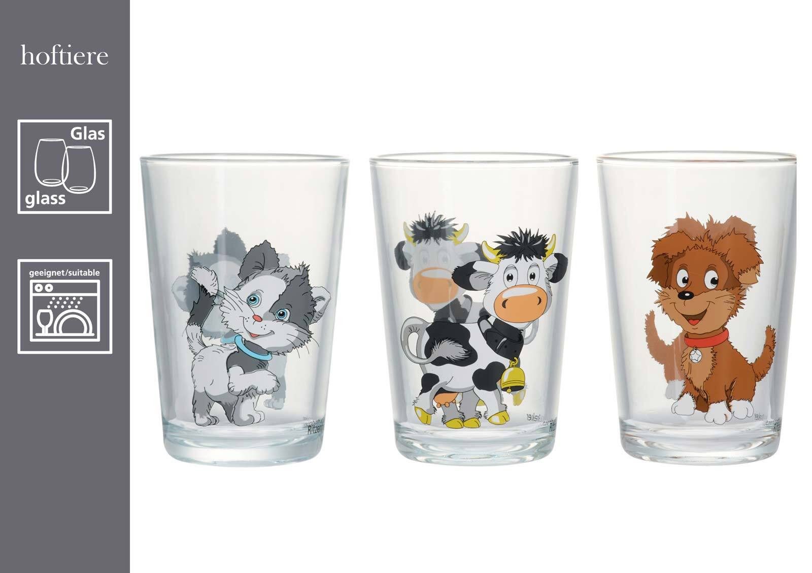 Ritzenhoff & Breker Kinderbecher Hoftiere Kindergläser 205 ml 24er Set, 24-tlg., Glas