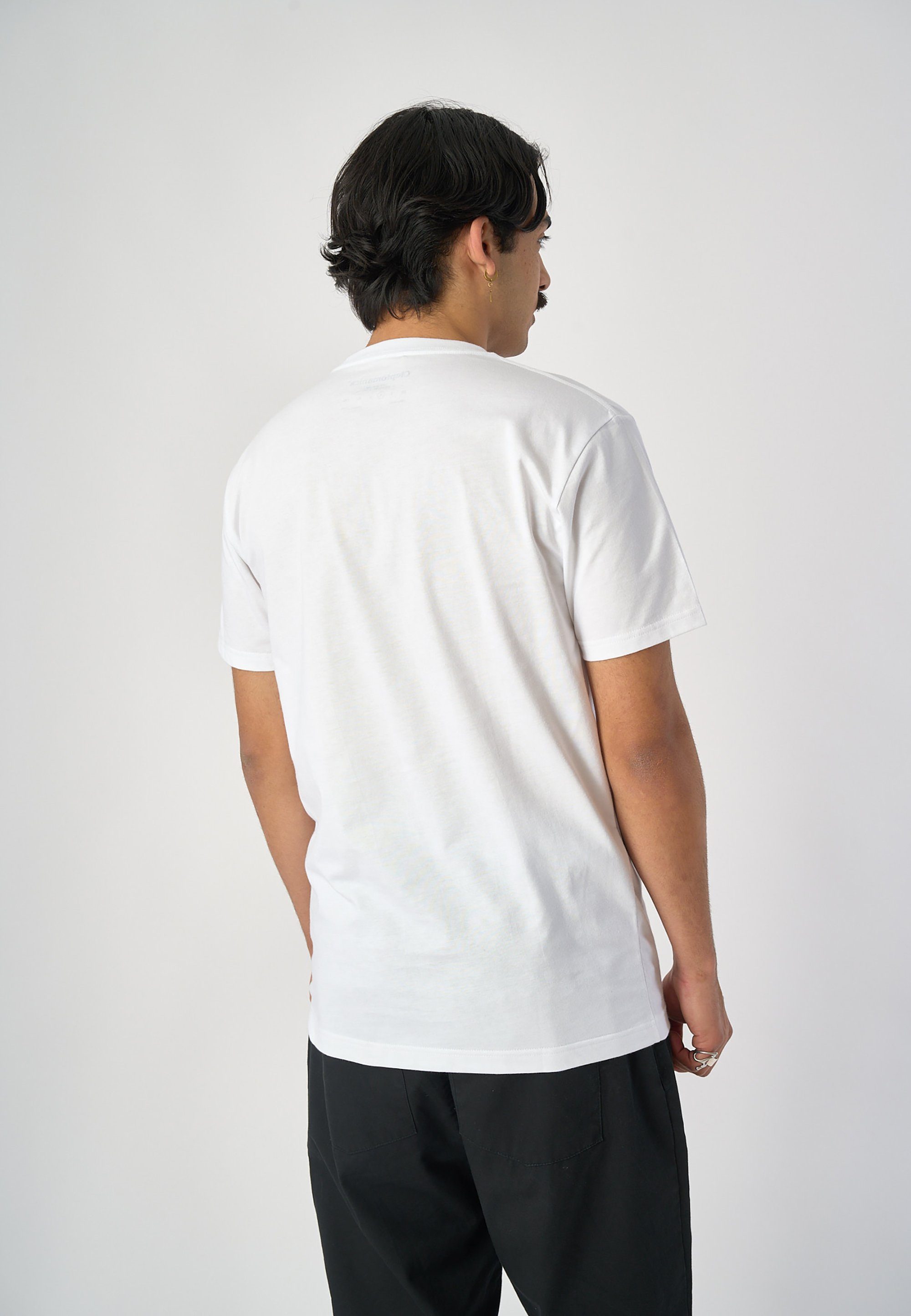 Cleptomanicx T-Shirt Schnitt mit Services lockerem weiß