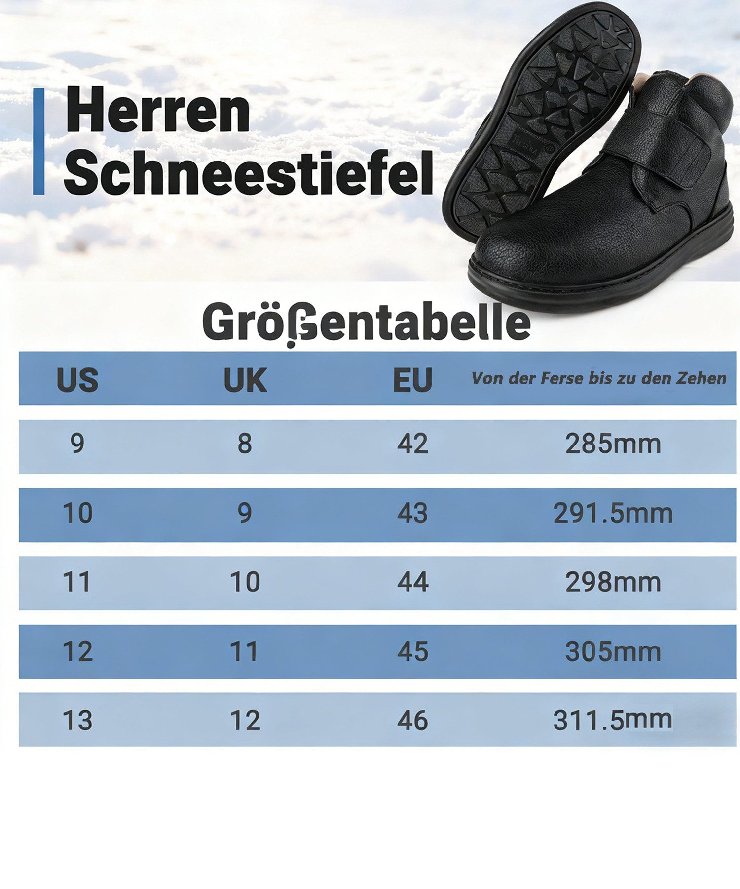 TIESTRA Herren Winterstiefel Warm Gefüttert – Extra Weit & Bequem Winterstiefel Rutschfeste Winterschuhe für Arbeit, Alltag & Draußen
