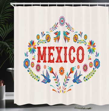 Abakuhaus Duschvorhang Moderner Digitaldruck mit 12 Haken auf Stoff Wasser Resistent Breite 175 cm, Höhe 180 cm, Tag der Toten Mexiko Floral