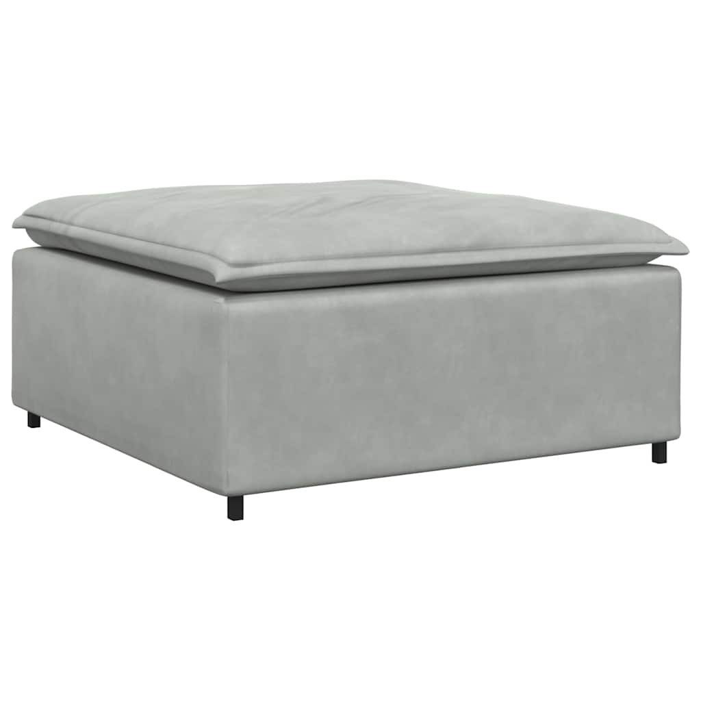 vidaXL Sofaelement Modulares Sofa Fußhocker-Modul Hellgrau 100x100x48 cm günstig online kaufen