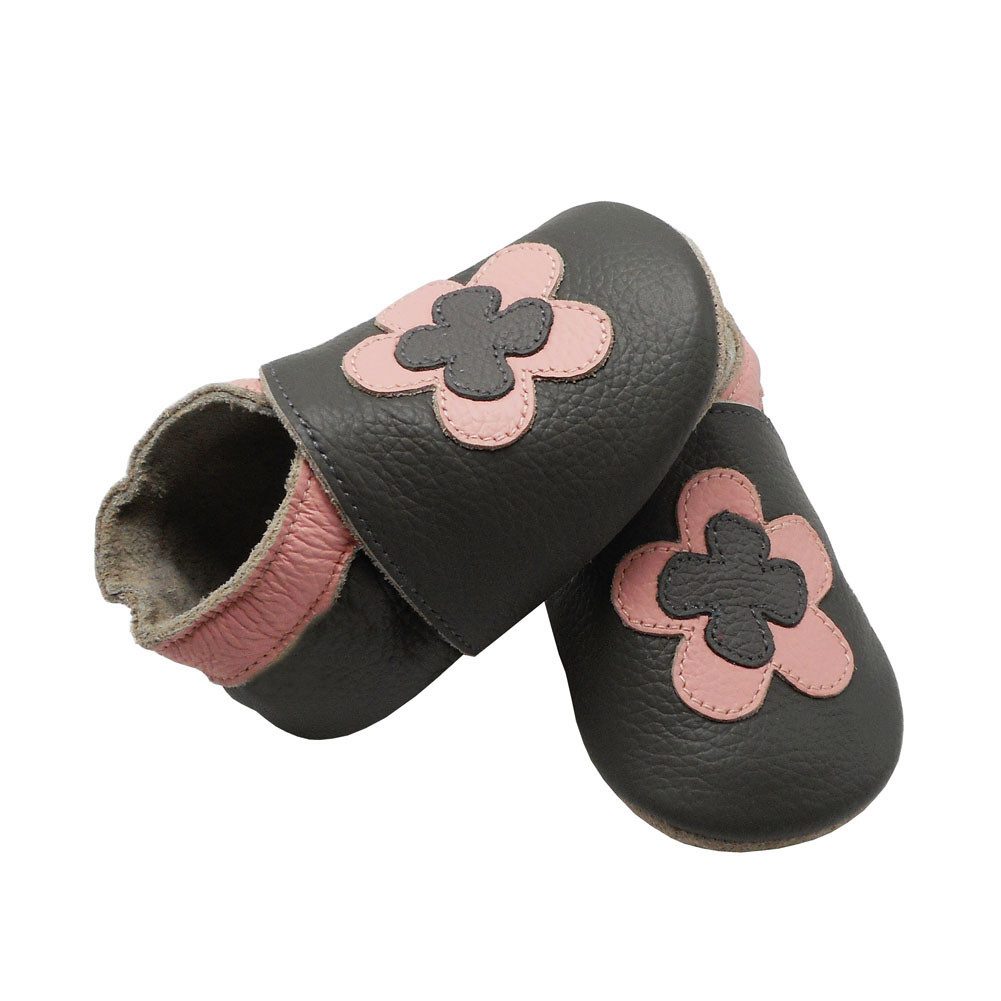 Baby Krabbelschuhe Lauflernschuhe Hausschuhe Lederschuhe Blumen Barfußschuh