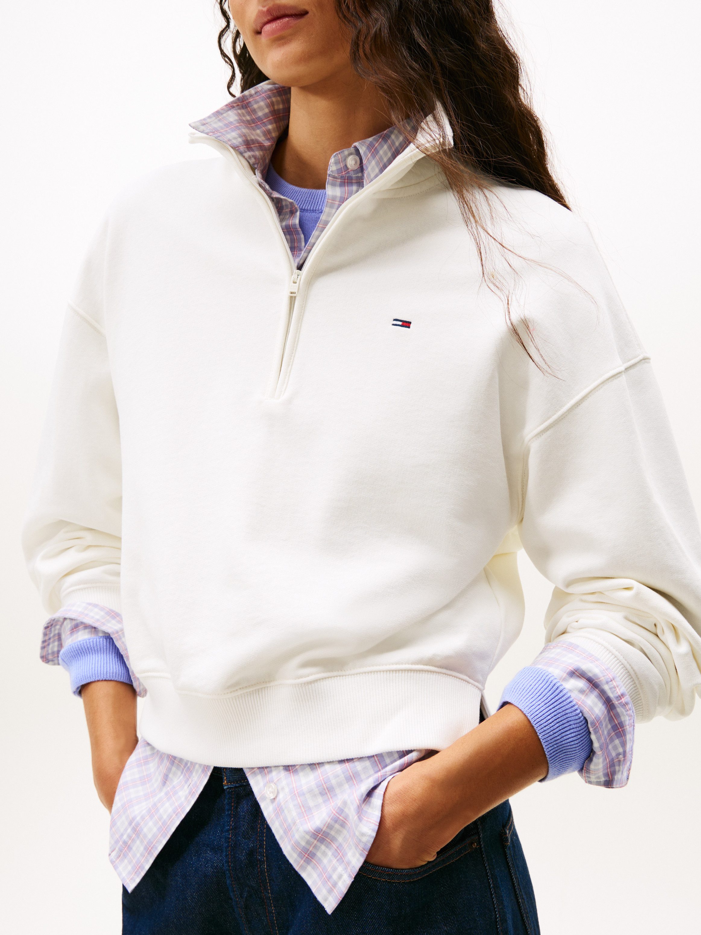 Tommy Jeans Sweatshirt TJW BXY S-FLAG 1/4 ZIP günstig online kaufen