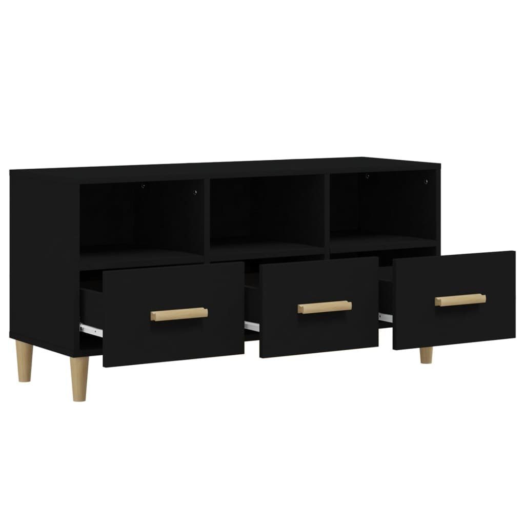 furnicato TV-Schrank Schwarz cm 102x36x50 Holzwerkstoff