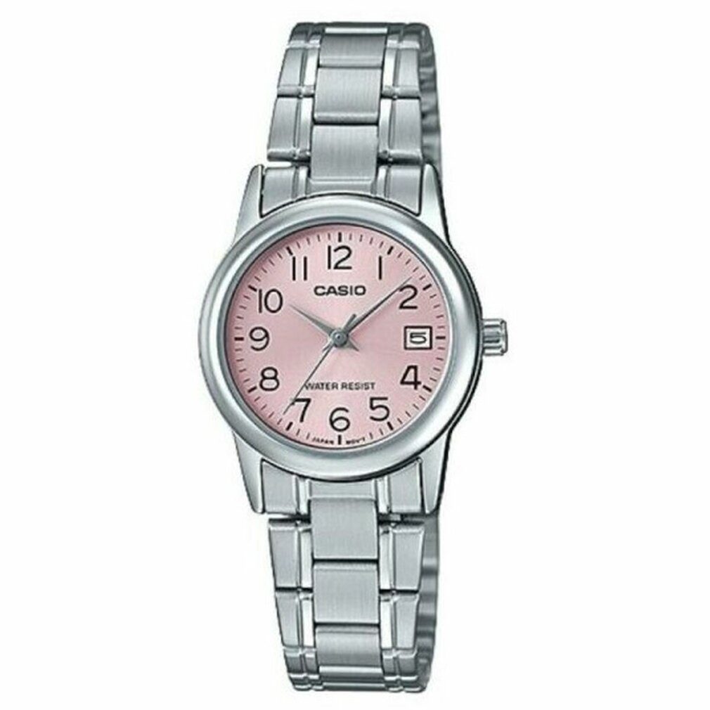 CASIO Luxusuhr #LTP-V002D-4B Women's Standard Stainless Steel Pink Dial Date Watch