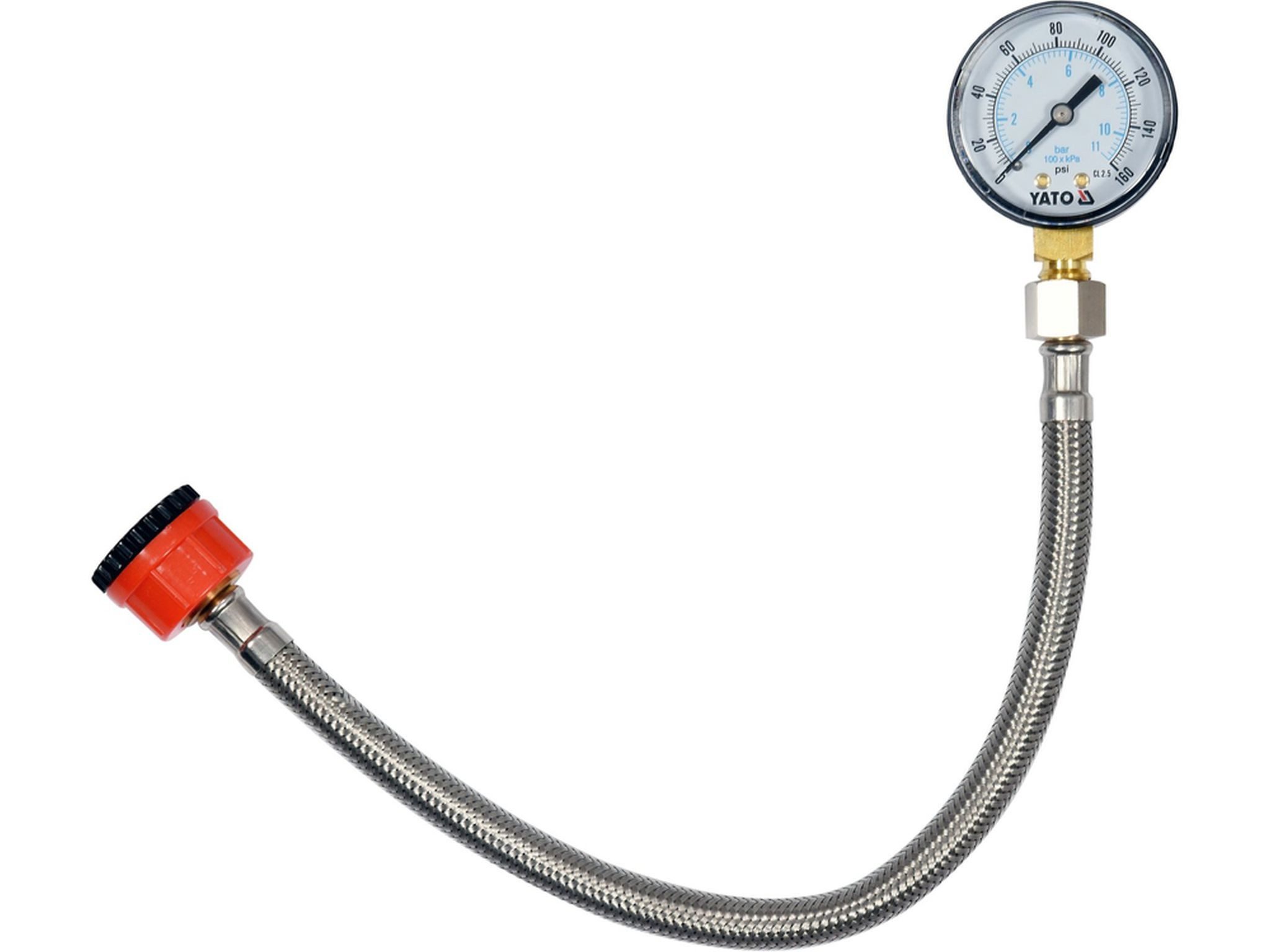 Yato Wasserabzieher Wasserdruckprüfset Wasserdruckmesser mit Manometer (YT-24790), (1-St)