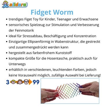 alldoro Fidget Spinner 60358, Fidget Worm – das trendige Anti-Stress-Spielzeug
