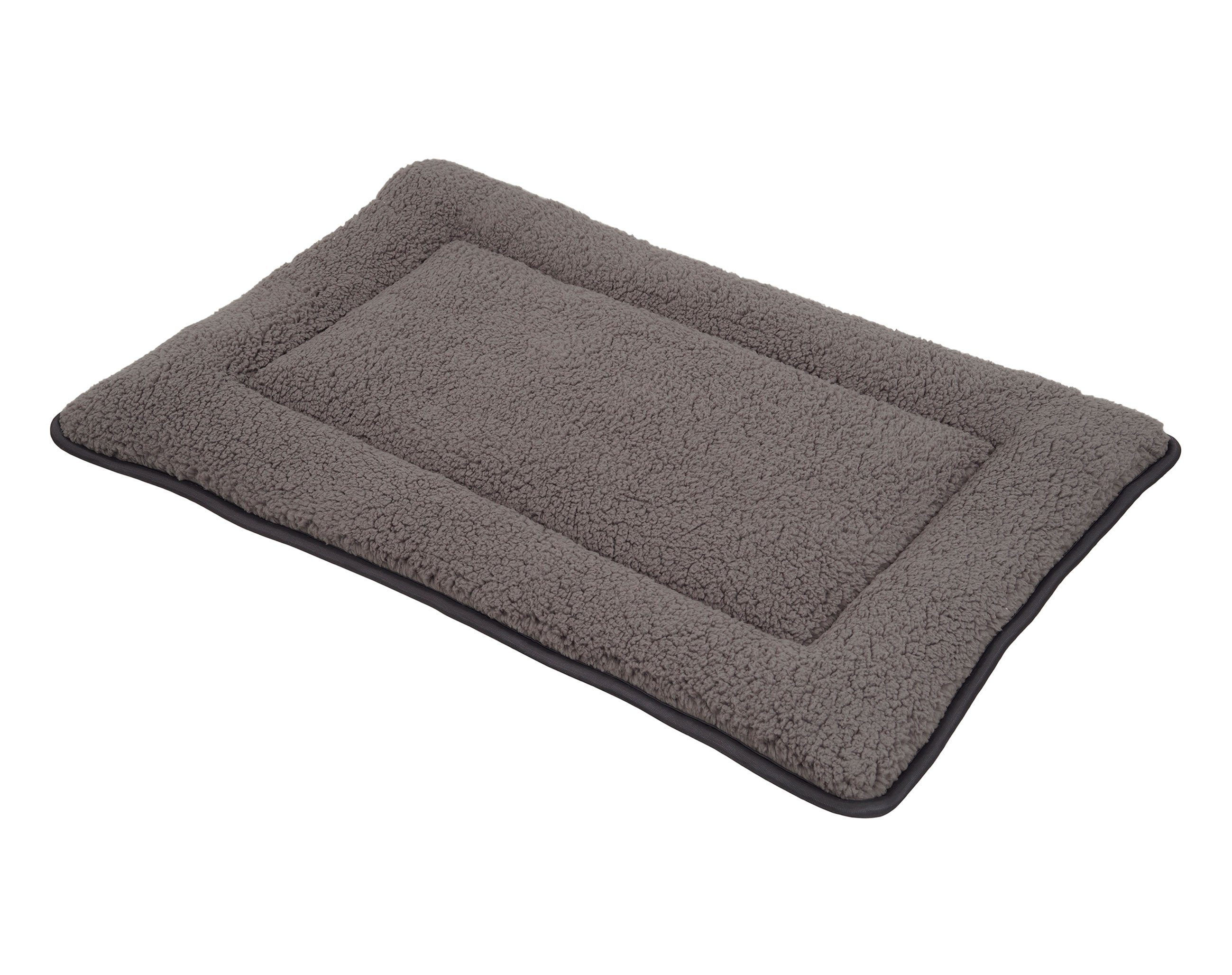 Spetebo Hundematte Plüsch Haustiermatte waschbar 60 x 40 cm, Polyester, grau Hundebett mit rutschfester Unterseite