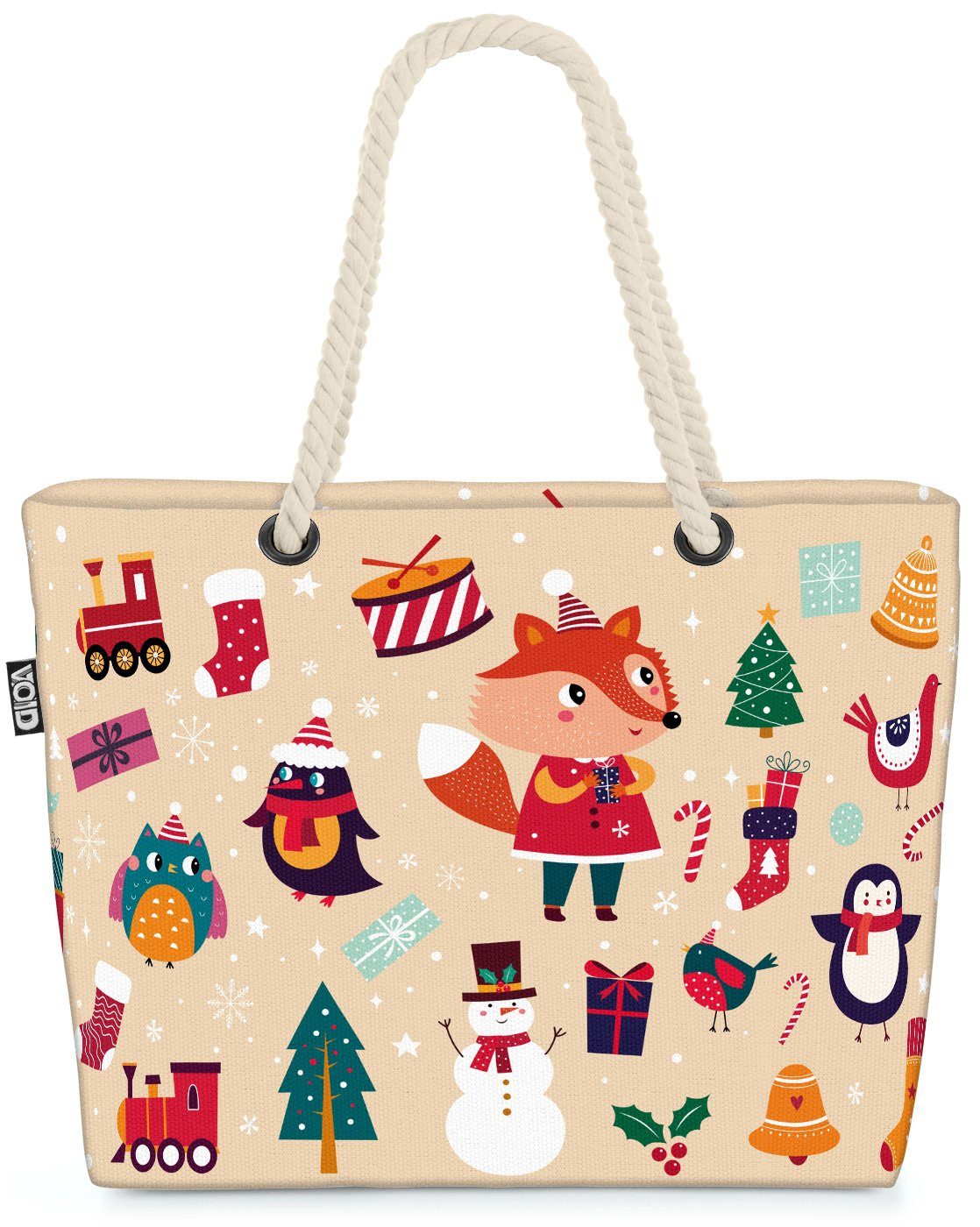 VOID Strandtasche (1-tlg), Weihnachtsgeschenke 3 Beach Winter C Bag Nikolaus Rentier Geschenke Weihnachten