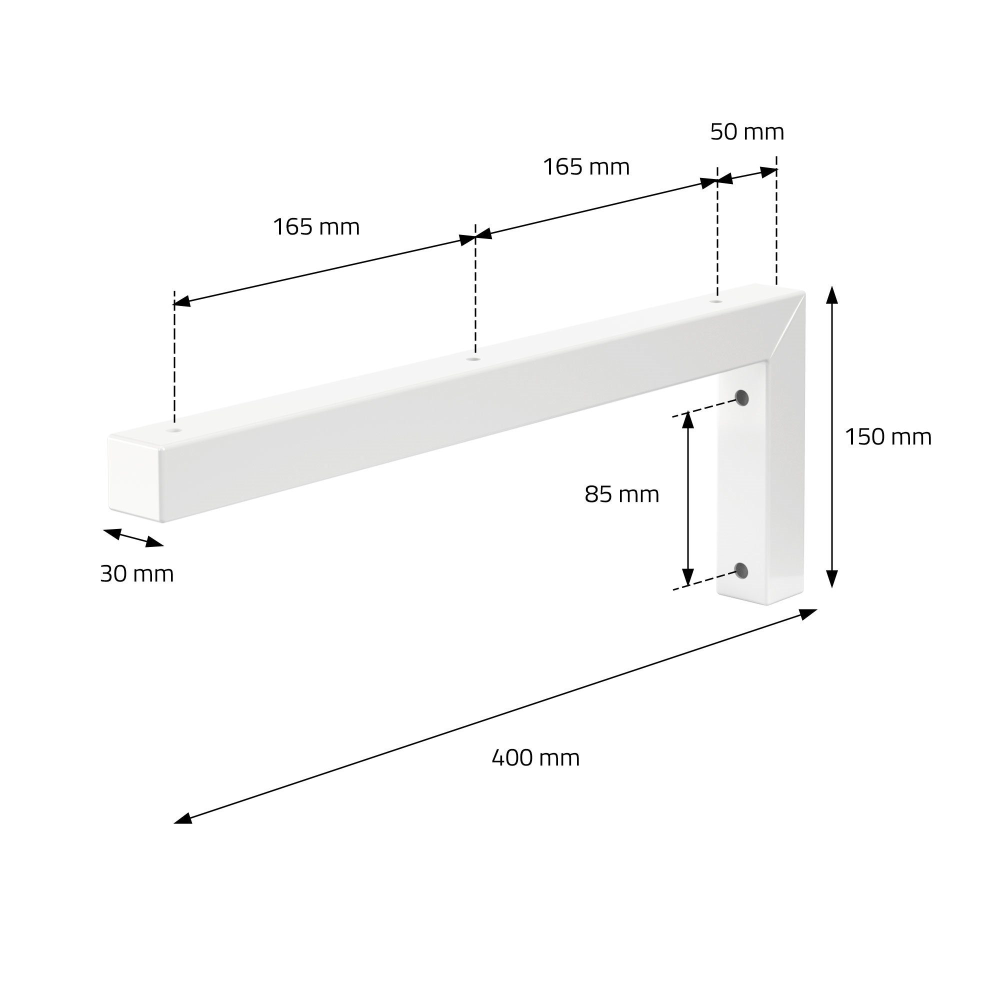 mm Stahl aus Waschbeckenschrank Wandkonsole 400x150 2er Weiß ML-DESIGN L-Form Winkel Set ML-Design