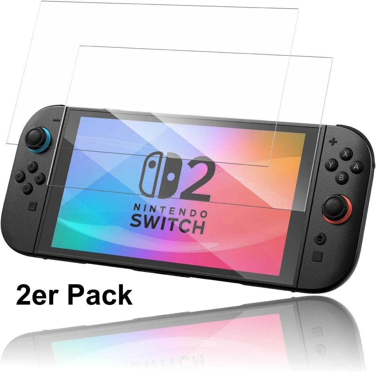 Mycotech Displayschutzglas 2x Panzerschutzfolie für Nintendo Switch 2 Display Glas Panzerglas, 2 Stück