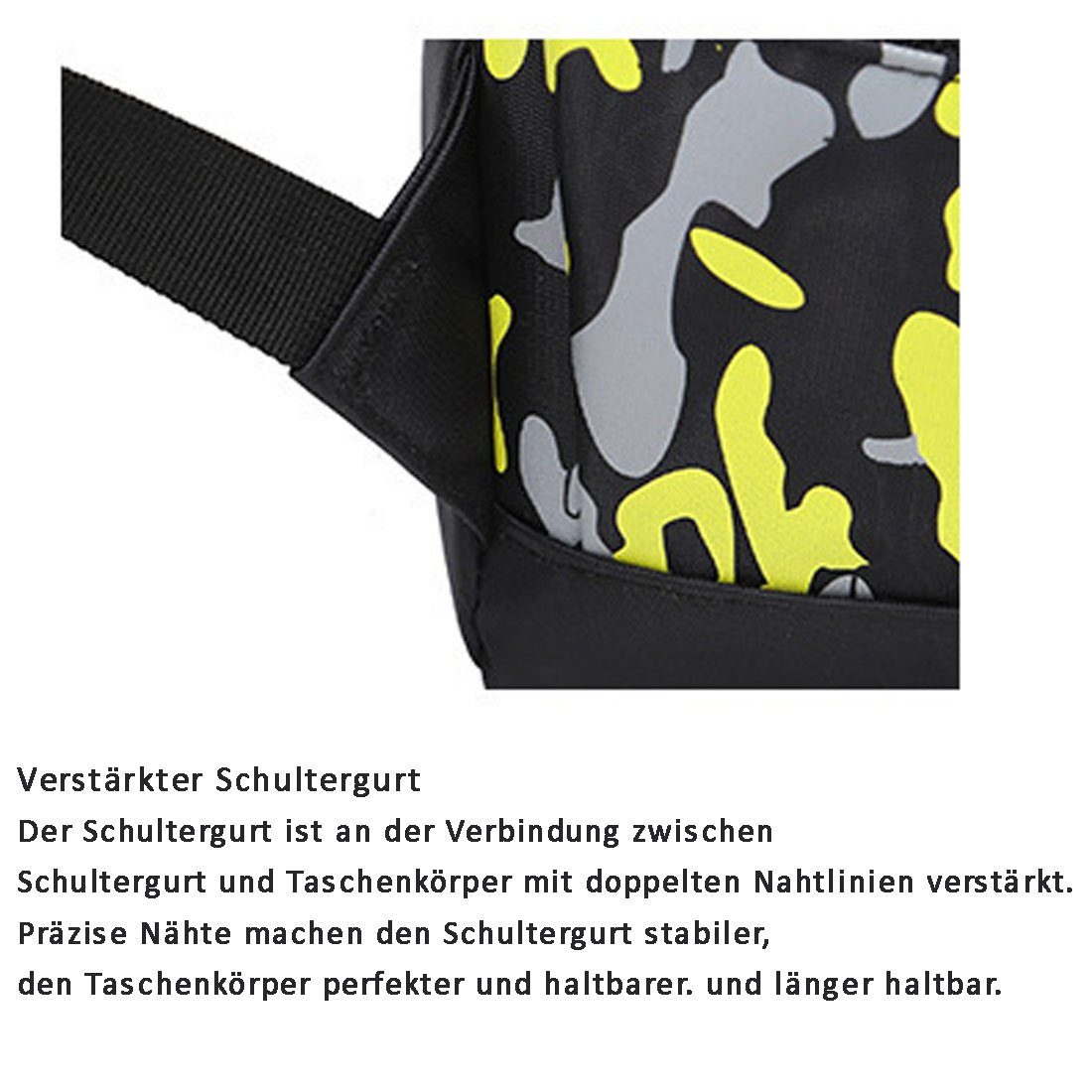 Set, Schulrucksack Student DÖRÖY 3 Backpack Camouflage Kinder Stück Schulranzen gedruckt blau