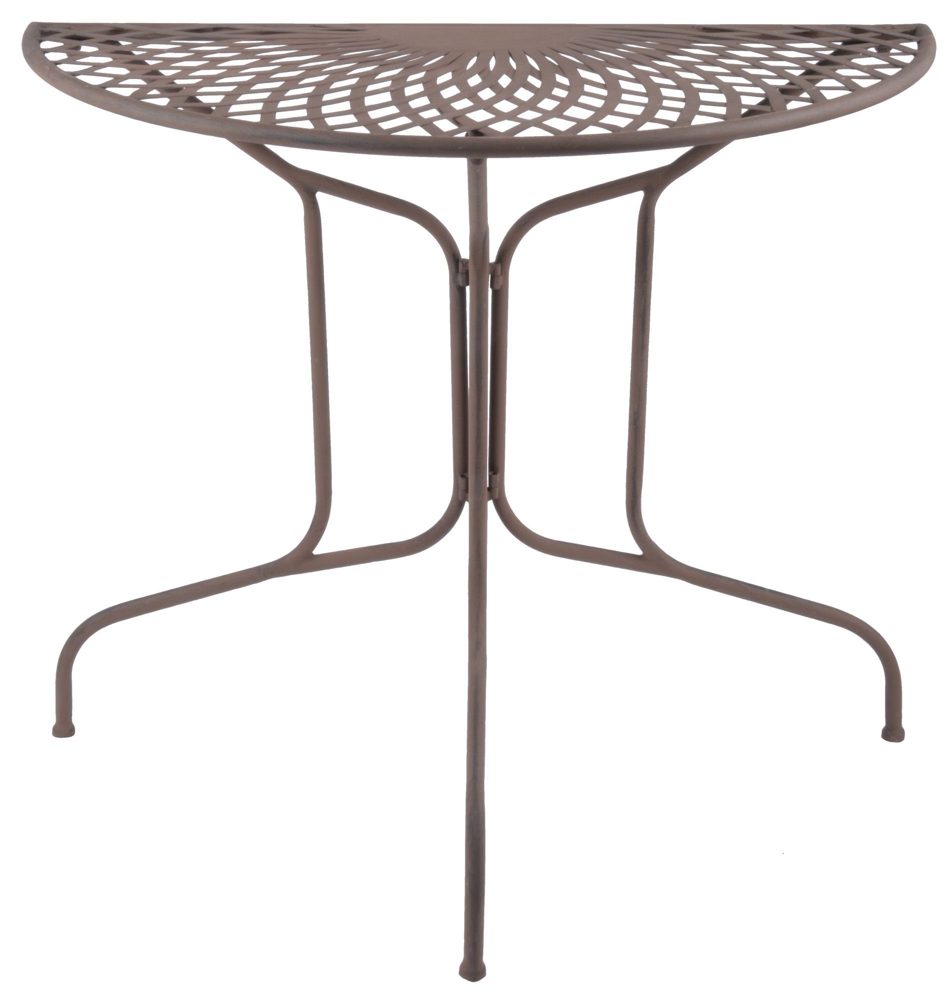 Esschert Design BV Gartentisch (1-St), Halbrunder Balkontisch aus Metall, Maße: 80 x 40 x 70 cm | Tische