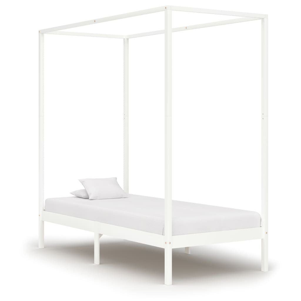 vidaXL Himmelbett aus Kiefer in Weiß (LxBxH: 204x94x200 cm)