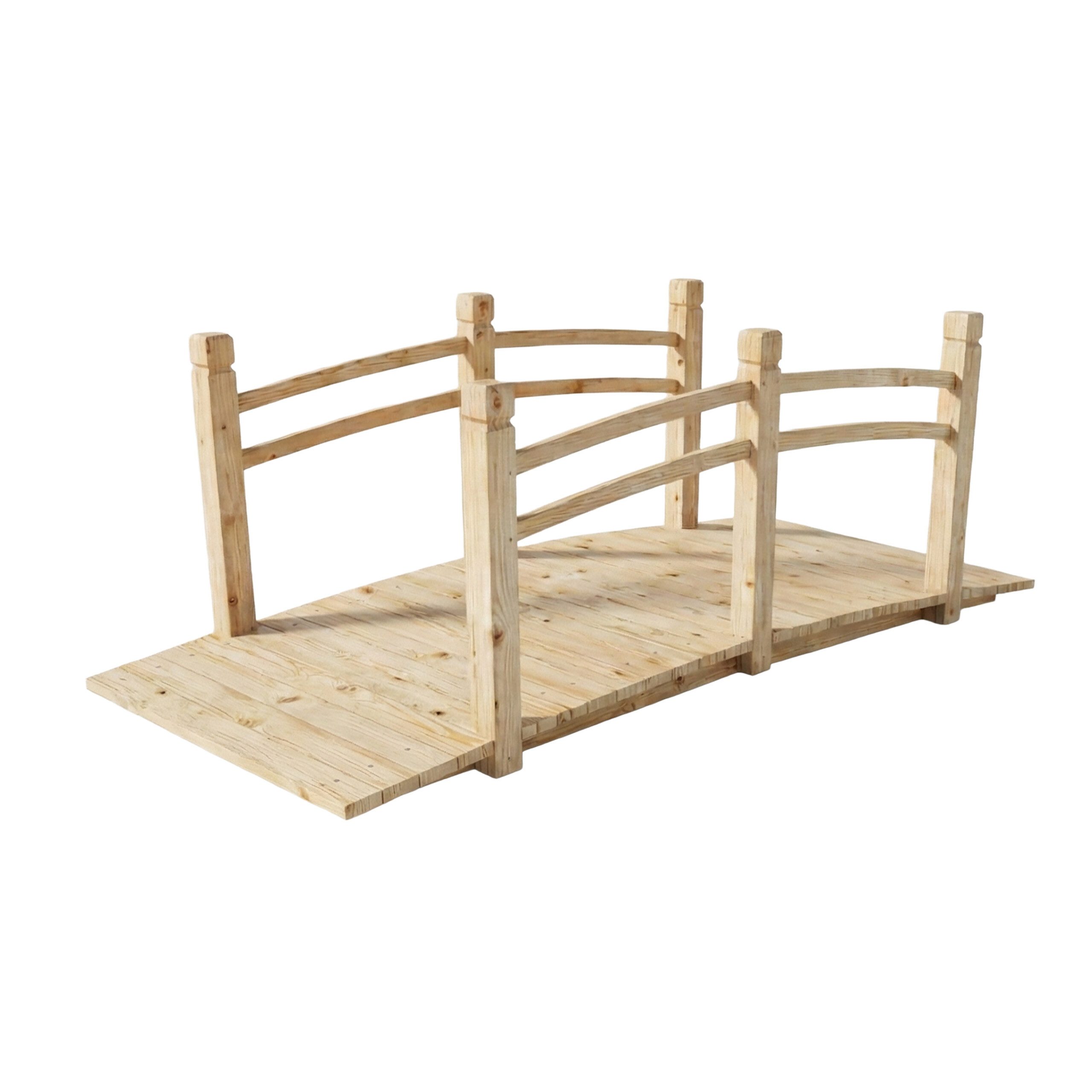 relaxdays Gartensteg Garten Brücke Tannenholz, 150x67 cm, natur