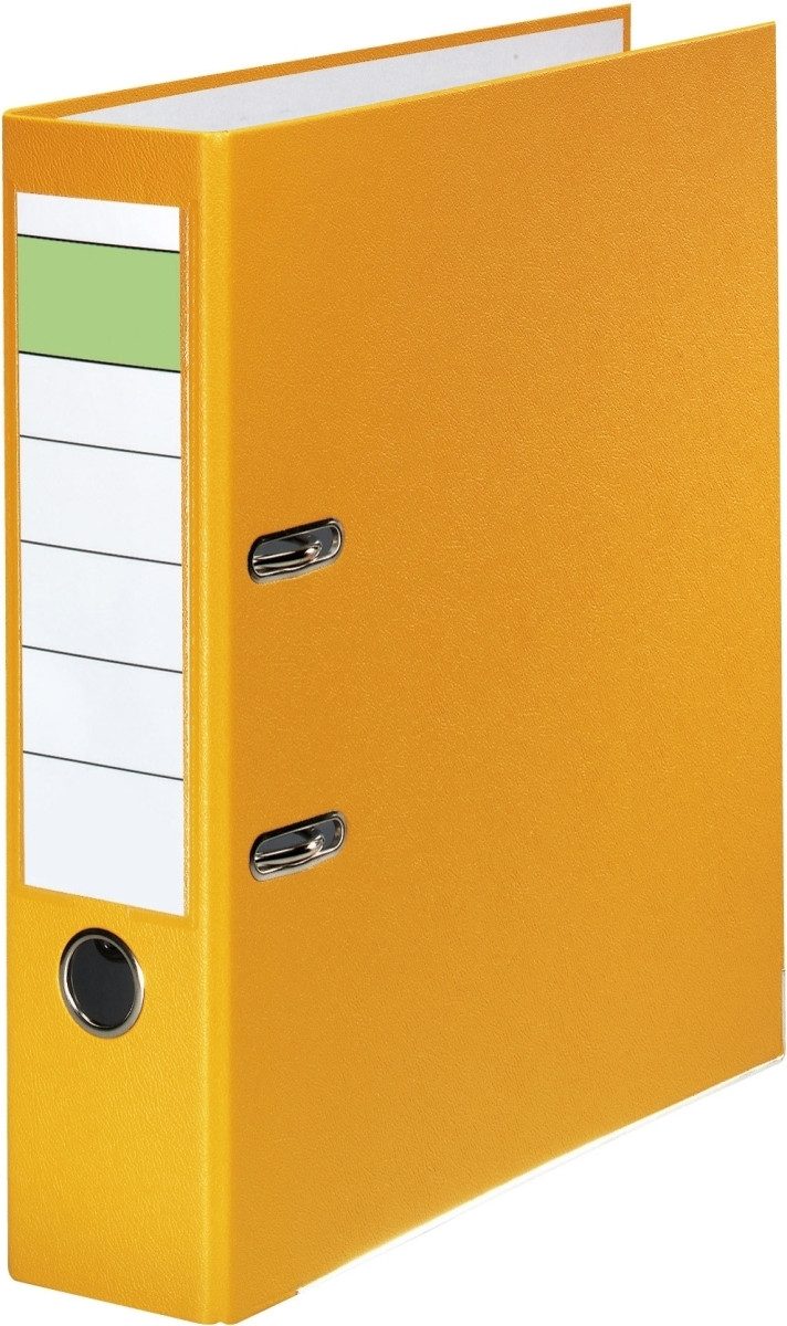 Aktenordner Ordner A4 PP grüner Balken 80mm gelb