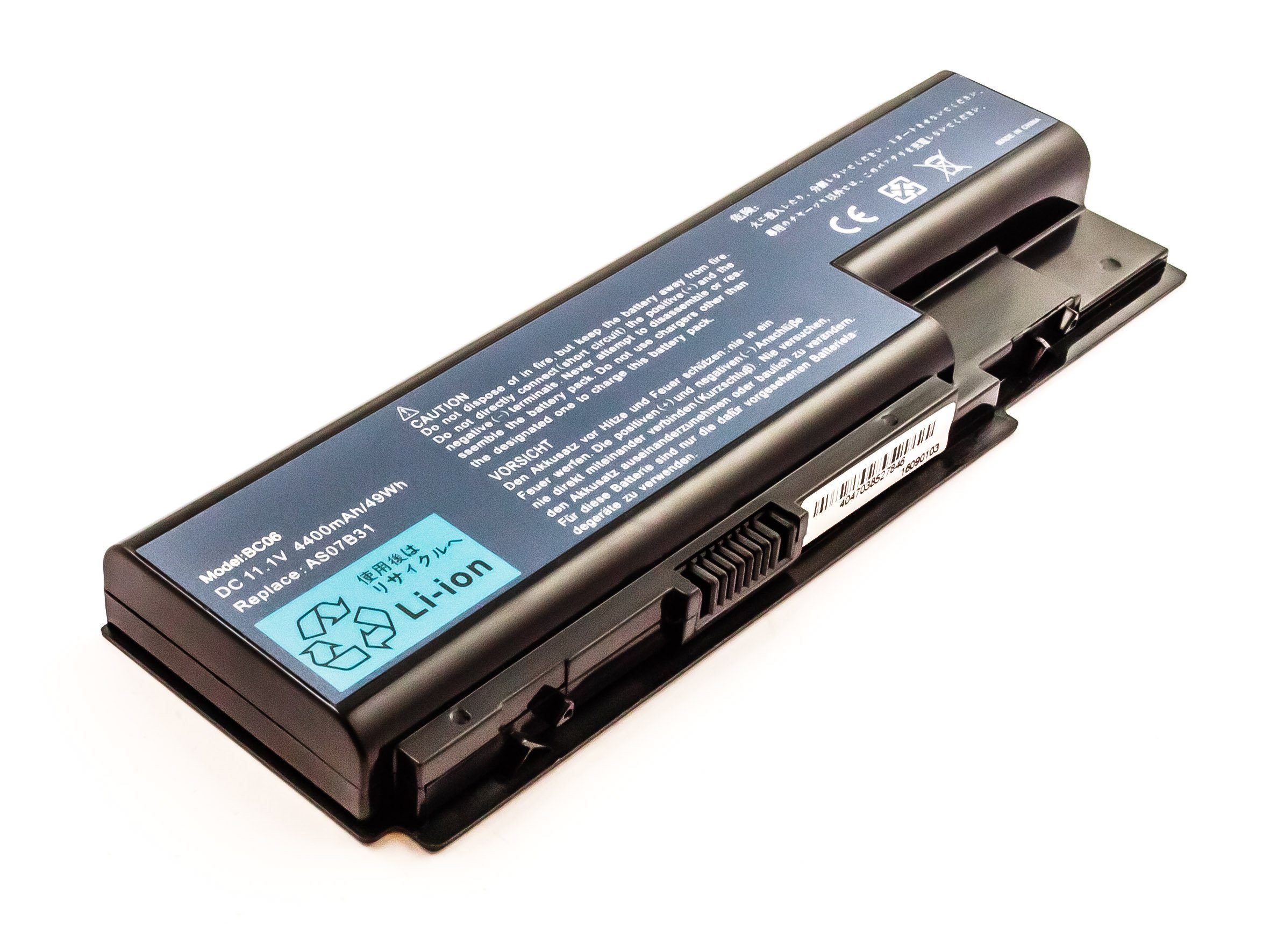 MobiloTec Akku kompatibel mit Acer Aspire 5942G-454G50MN Akku Akku 4400 mAh (1 St)