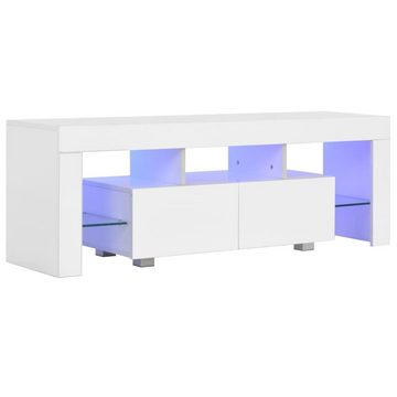 vidaXL TV-Schrank TV-Schrank mit LED-Leuchten Hochglanz-Weiß 130x35x45 cm (1-St)